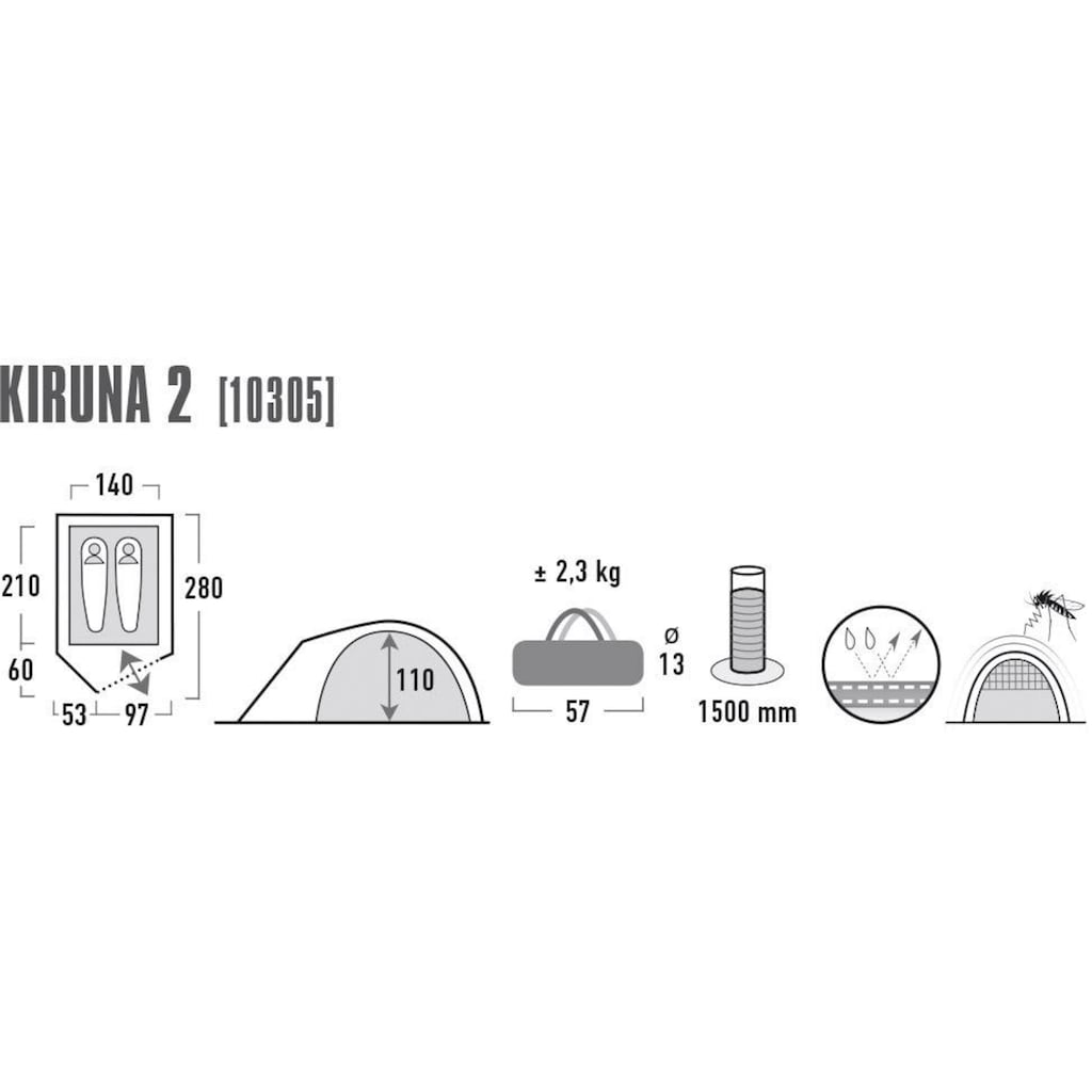 High Peak Kuppelzelt »Kiruna 2«, 2 Personen, (mit Transporttasche)