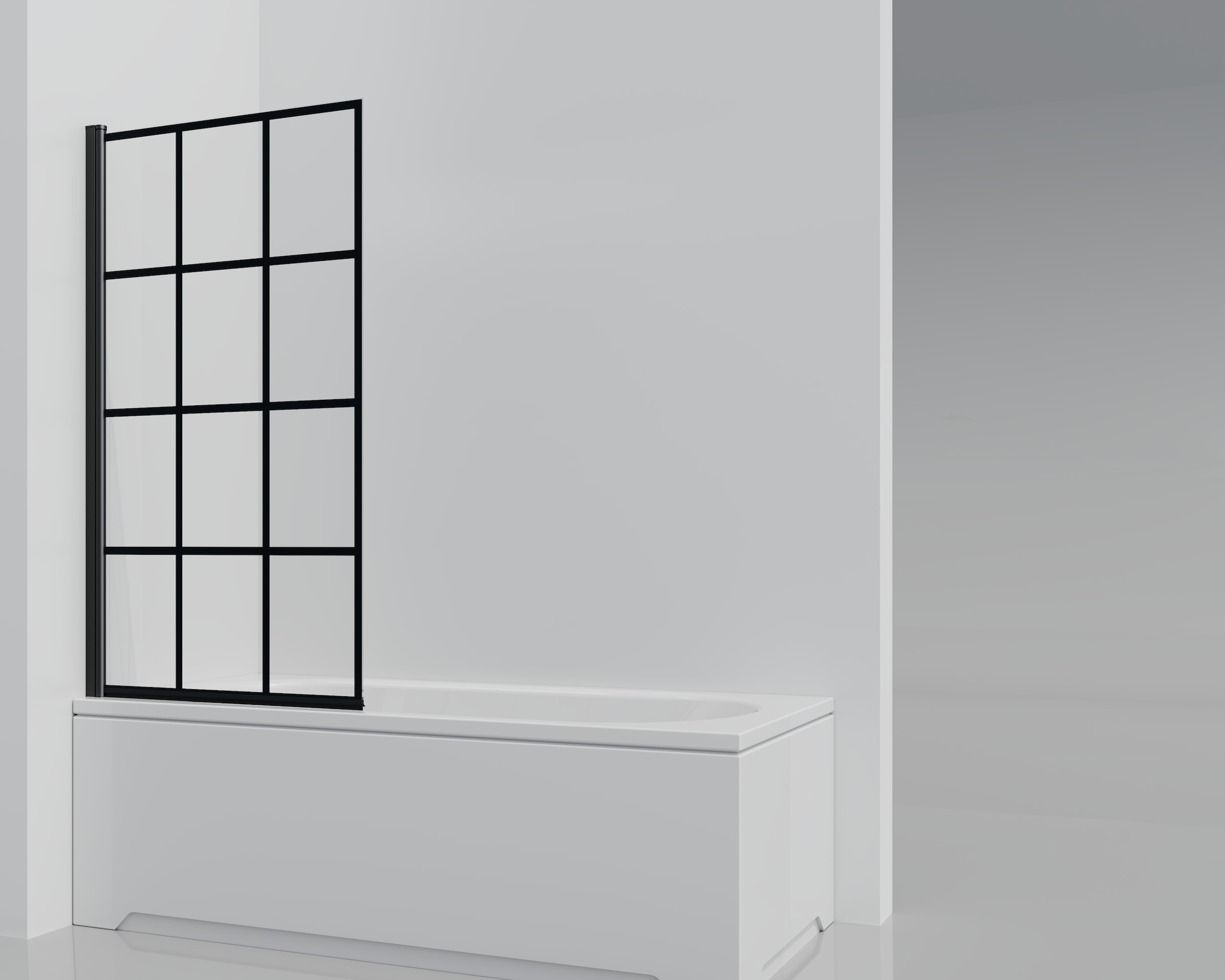 welltime Badewannenaufsatz 12-Geteilter Badewannenaufsatz in trendigem Schwarz