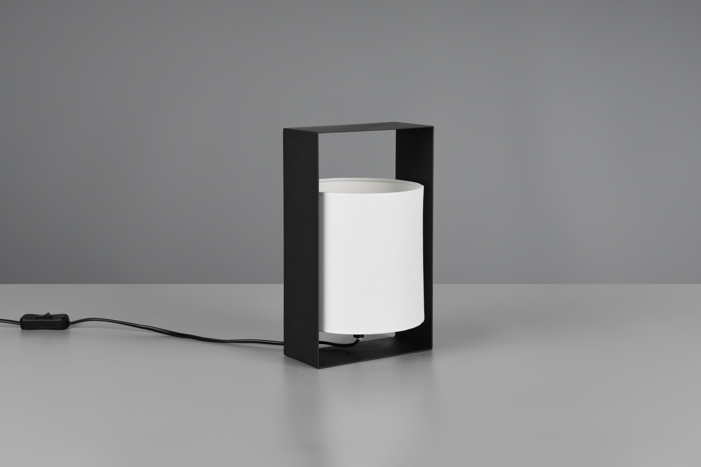 REALITY Leuchten Tischleuchte »PAIL, Tischlampe mit Schnurschalter, exkl 1x E27 max 10W, Stoffschirm«, 1 flammig, Leuchtmittel E27 | Leuchtmittel wechselbar, Design Tischleuchte Metallrahmen mit Stoffschirm, 16x27x15 cm (B/H/T)