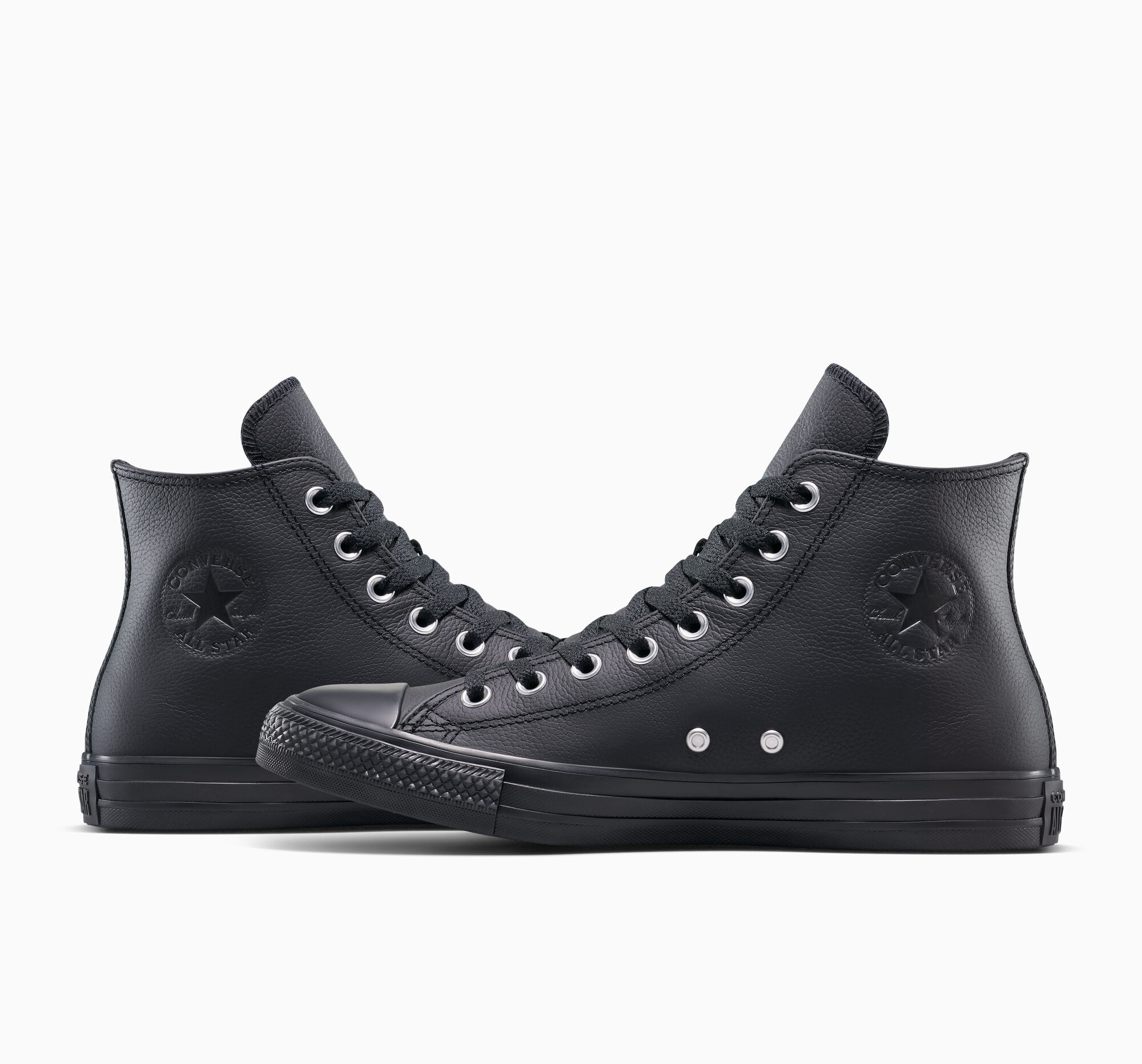 Sneaker CONVERSE "CHUCK TAYLOR ALL STAR", Herren, Gr. 41, schwarz, schwarz, schwarz, Leder, Schuhe Sneaker, wasserabweisend 3