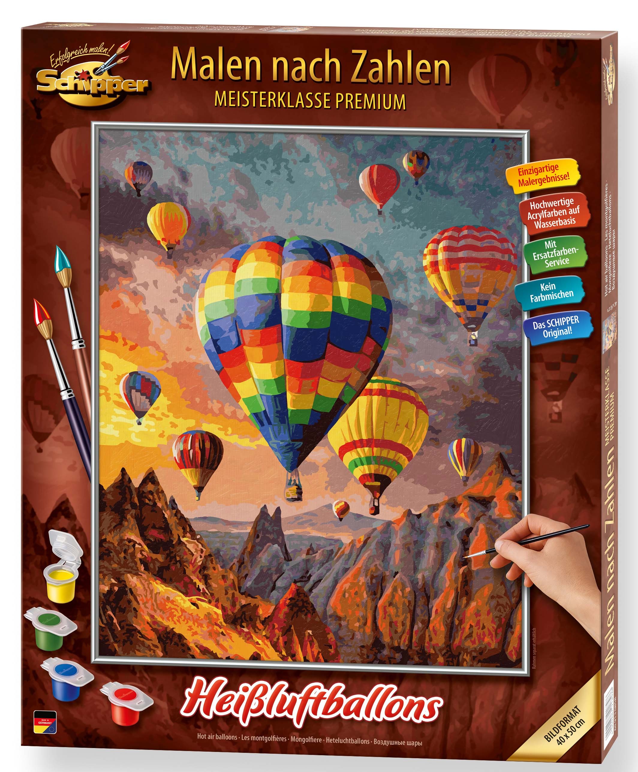 Malen nach Zahlen »Meisterklasse Premium - Heißluftballons«, Made in Germany