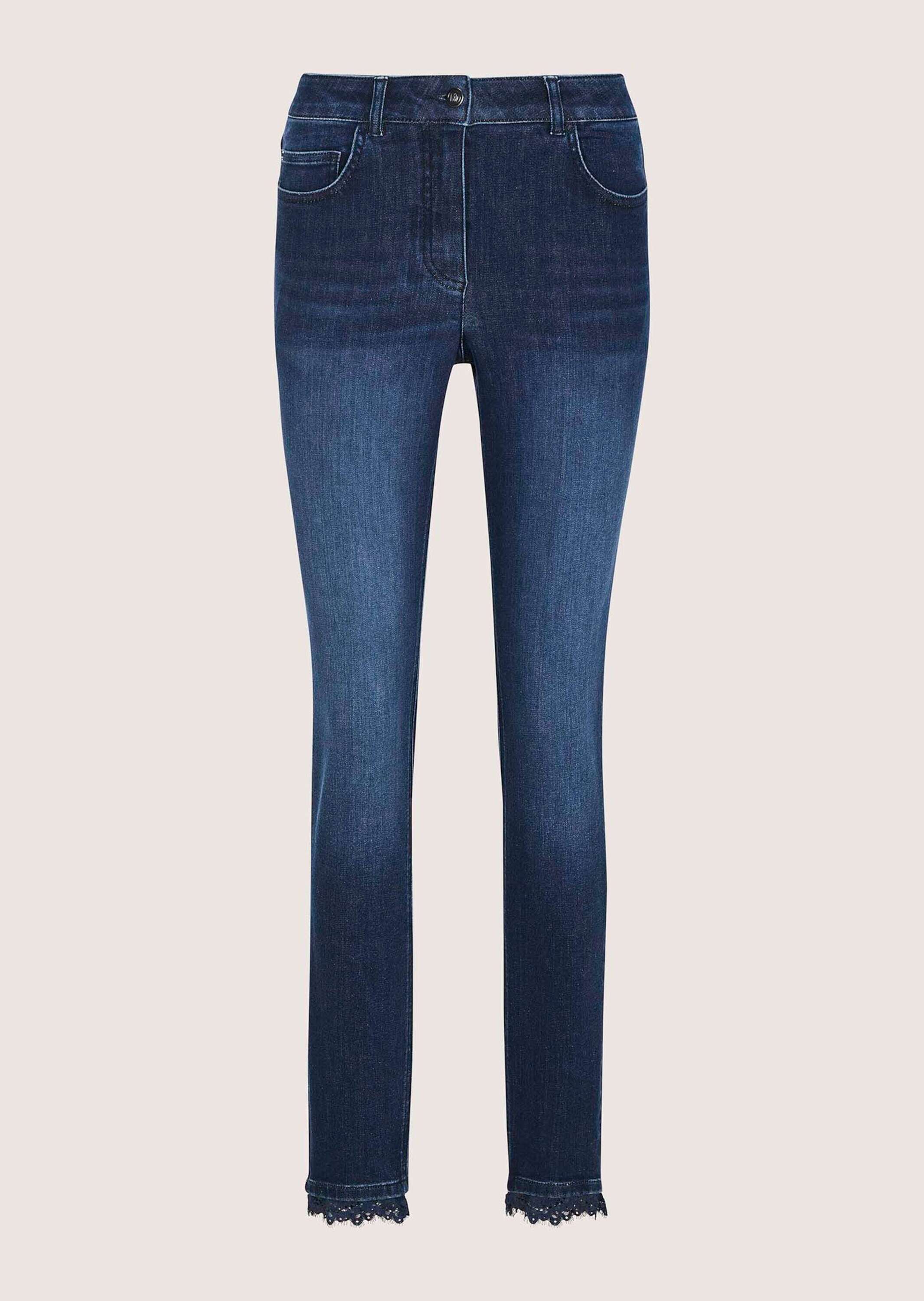 MADELEINE "Jeans Slim Fit Five-Pocket-Hose" 5 Pocket Jeans mit Spitze