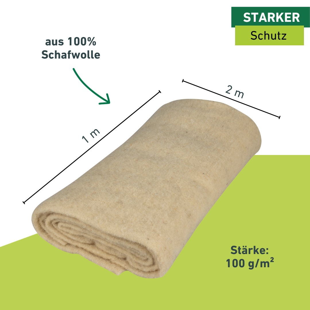 Windhager Winterschutzvlies »aus Schafswolle, Vliesdecke für Pflanzen« 1 Stk. tlg. Kälteschutz Matte gegen Wind und Frost, 2 x 1 m, 100 g/m², weiß