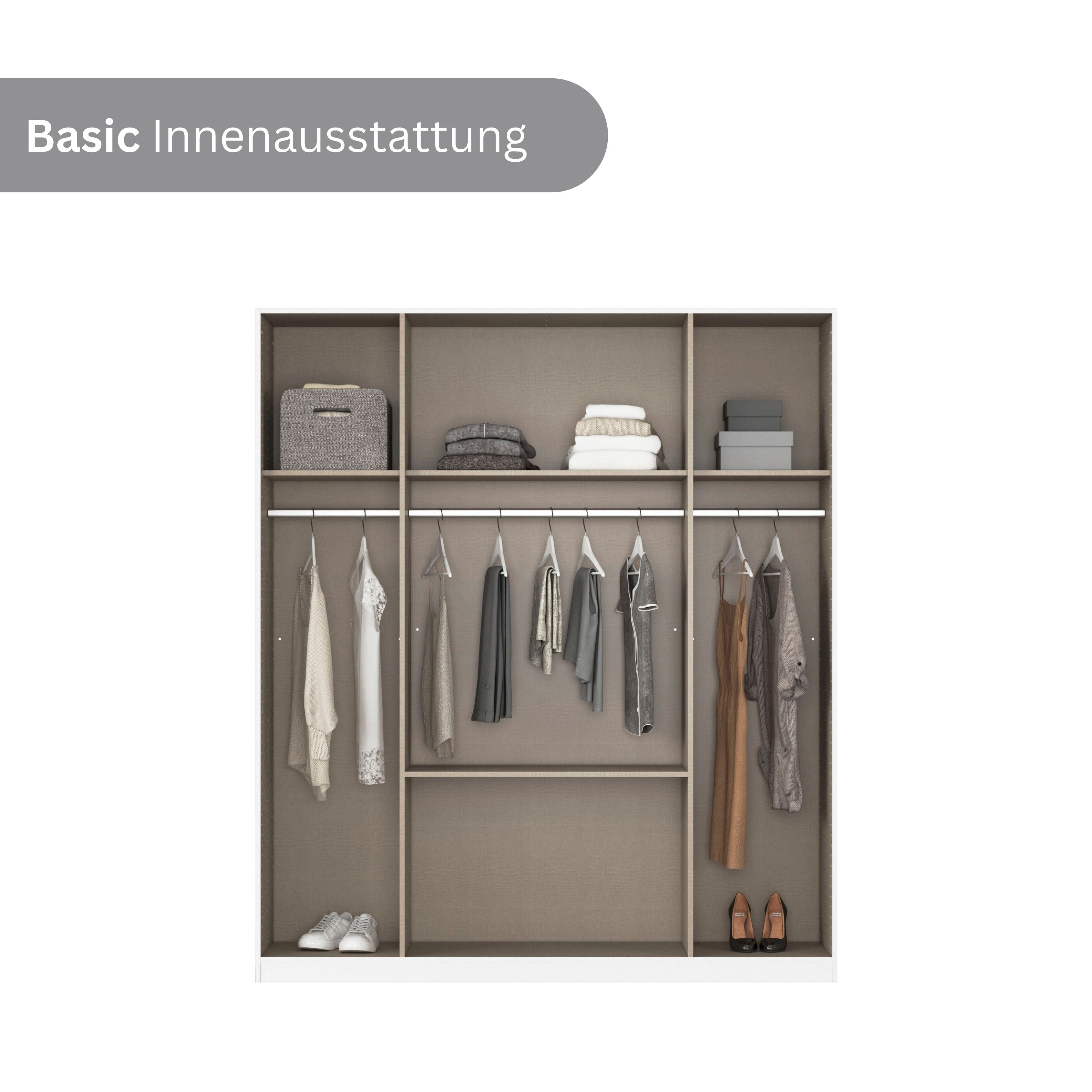Thumbnail - rauch Drehtürenschrank "Mainz mit Spiegel und Passepartout", optional mit Beleuchtung, Außentüren mit Push-to-Open Funkt...