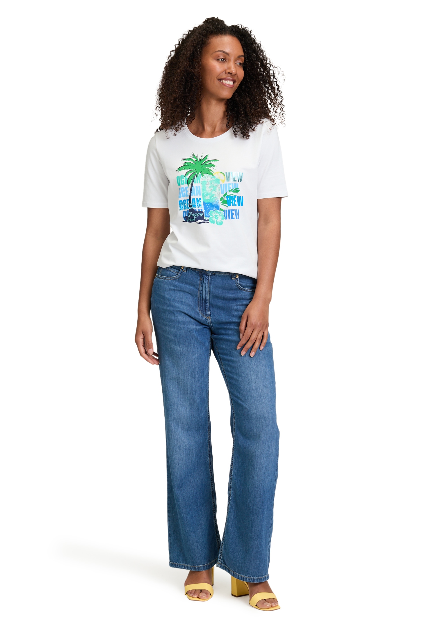 Betty Barclay Kurzarmshirt »Betty Barclay Basic Shirt mit Aufdruck«, (1 tlg.), Glitzersteine