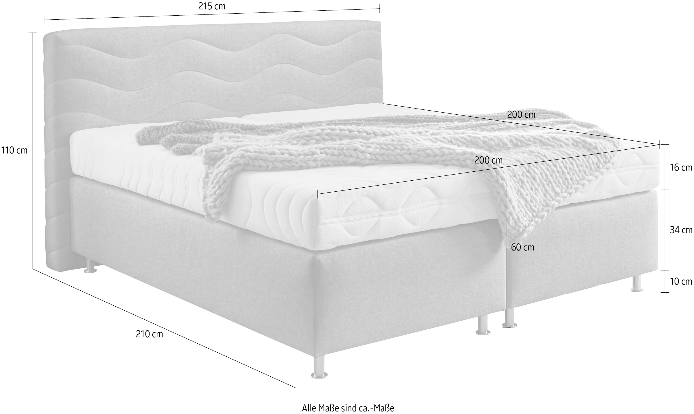 Sigma Box Spring Bed Beige 9