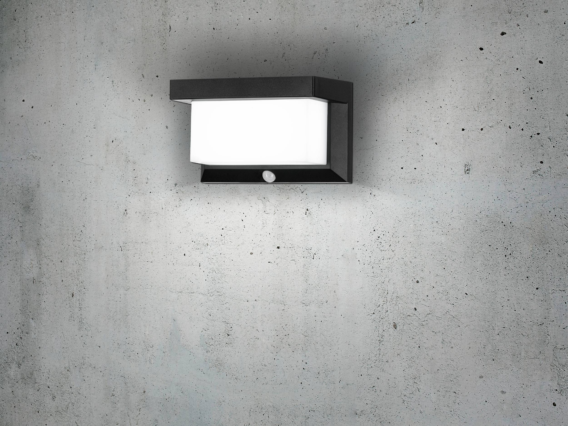 EGLO LED Solarleuchte »Utrera Solarlampe, Wandlampe aus Kunststoff, Außenbeleuchtung, IP44« LED-Modul 1 Stk. Kaltweiß