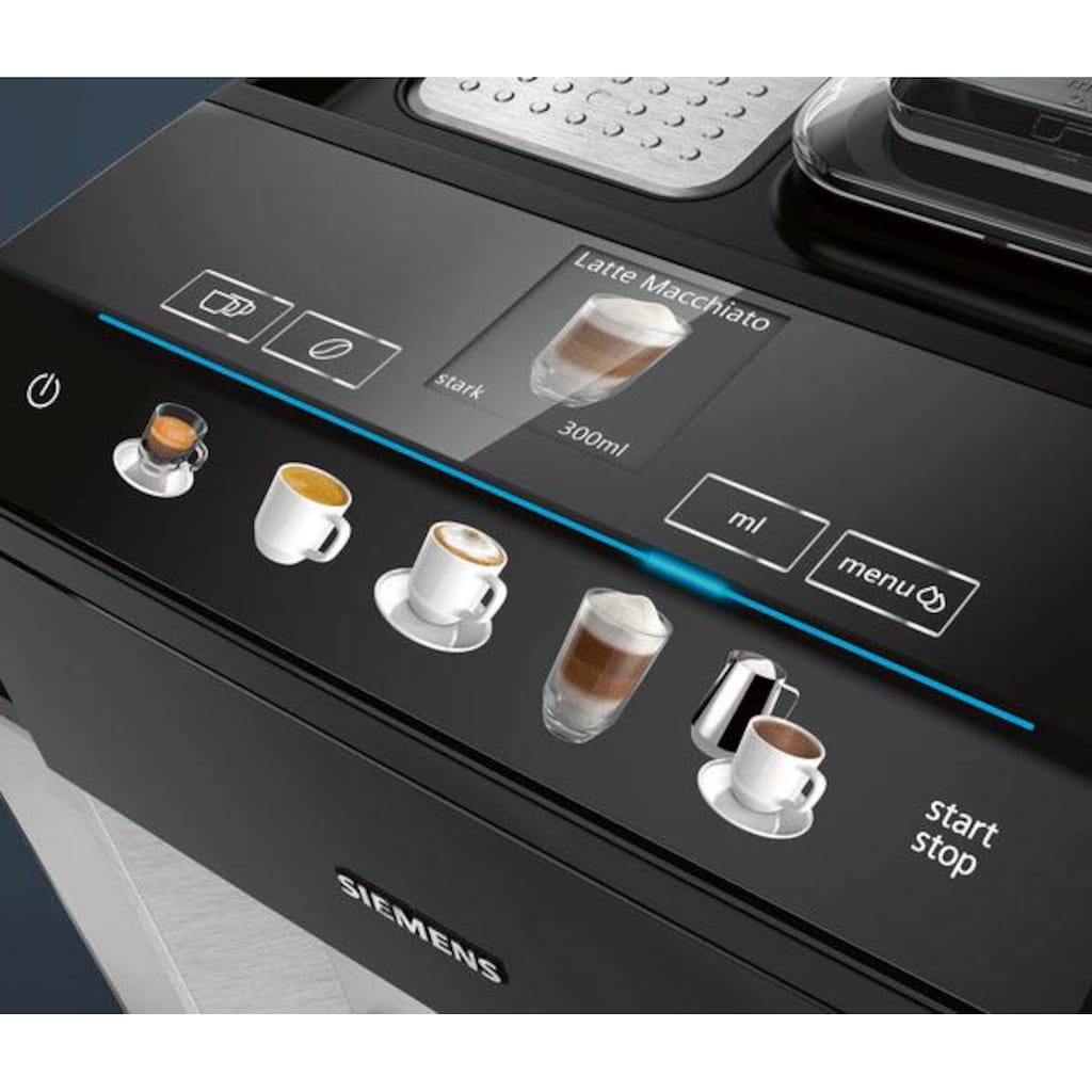 SIEMENS Kaffeevollautomat »EQ.5 500 integral TQ507D03«, einfache Bedienung, integrierter Milchbehälter, 2 Tassen gleichzeitig