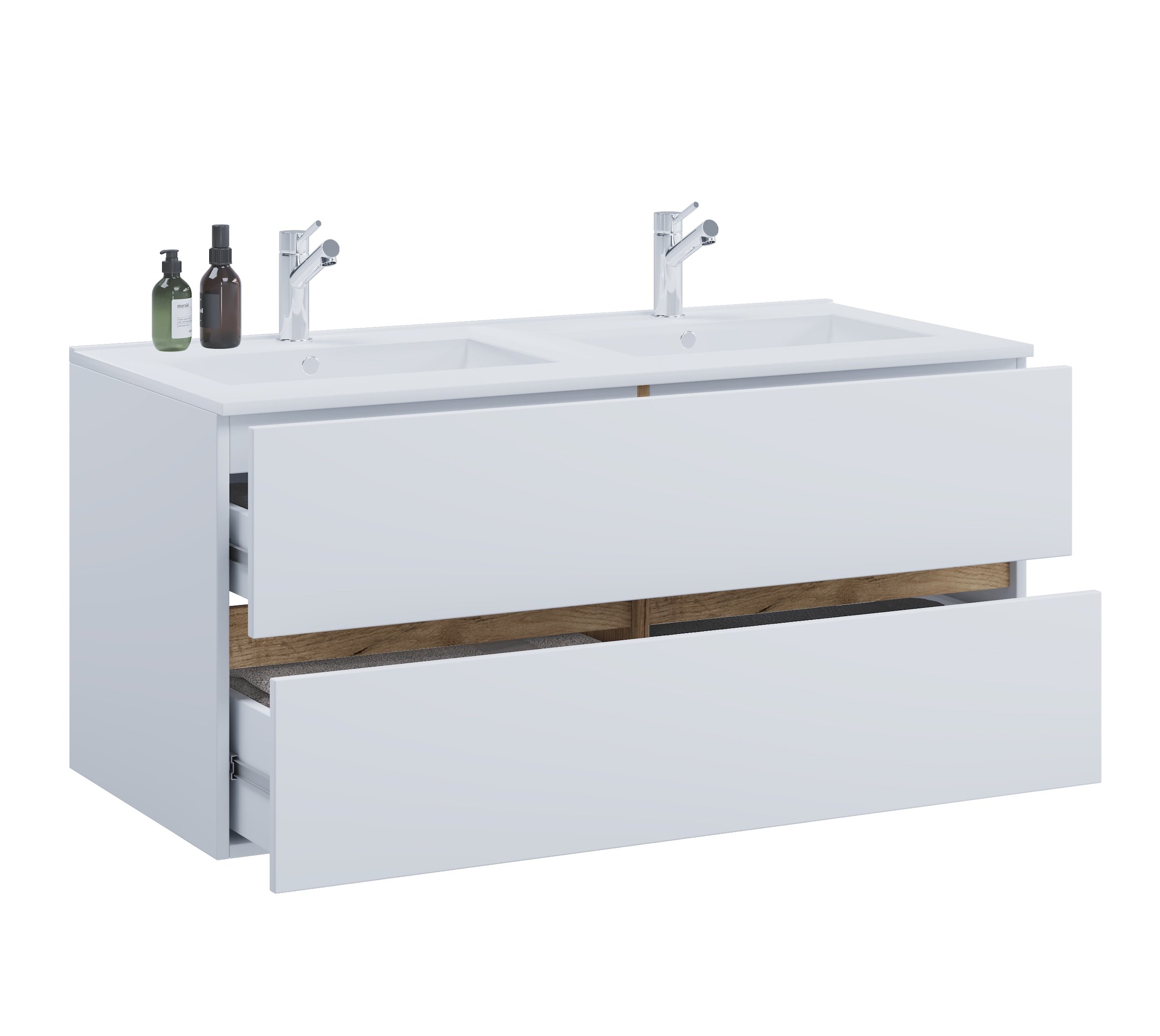 VCM Waschtisch »2 tlg. Badmöbel-Set mit Waschbecken Cosila-I 112cm« 2 Stk. tlg.