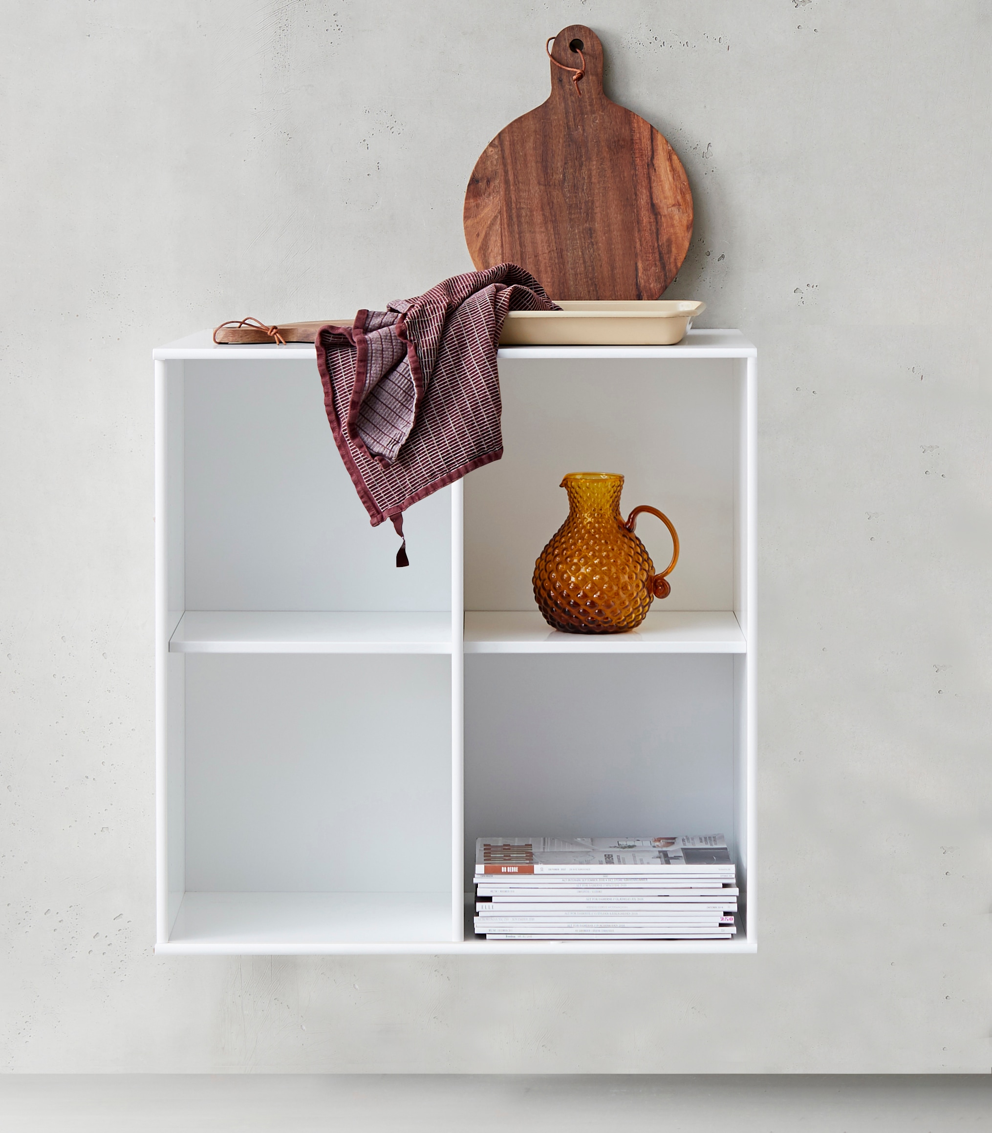 Hammel Furniture Bücherregal "Mistral KUBUS Wandregal – hochwertig & flexibel, langlebig" 1 Stk. tlg. Modernes Designregal – stehend oder hängend – T:27 cm