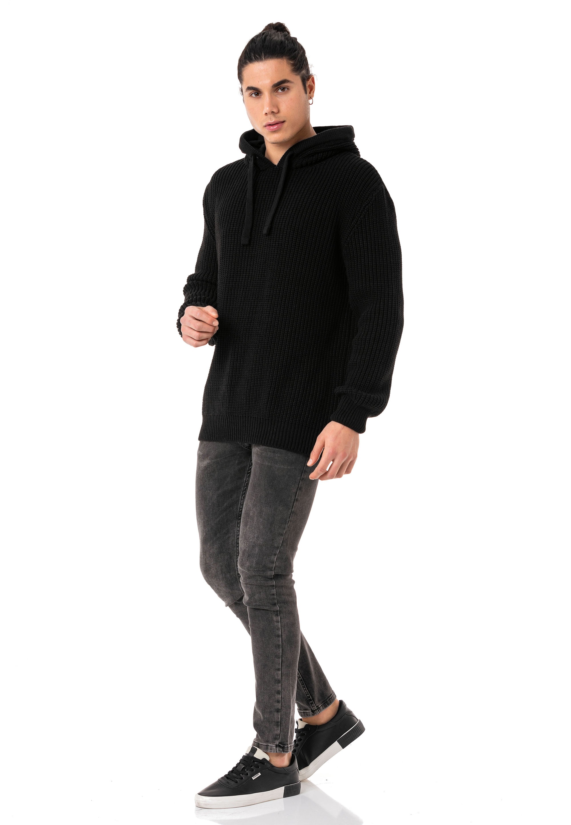 RedBridge Kapuzensweatshirt »Long Beach«, locker geschnittener Strickpulli mit Kapuze