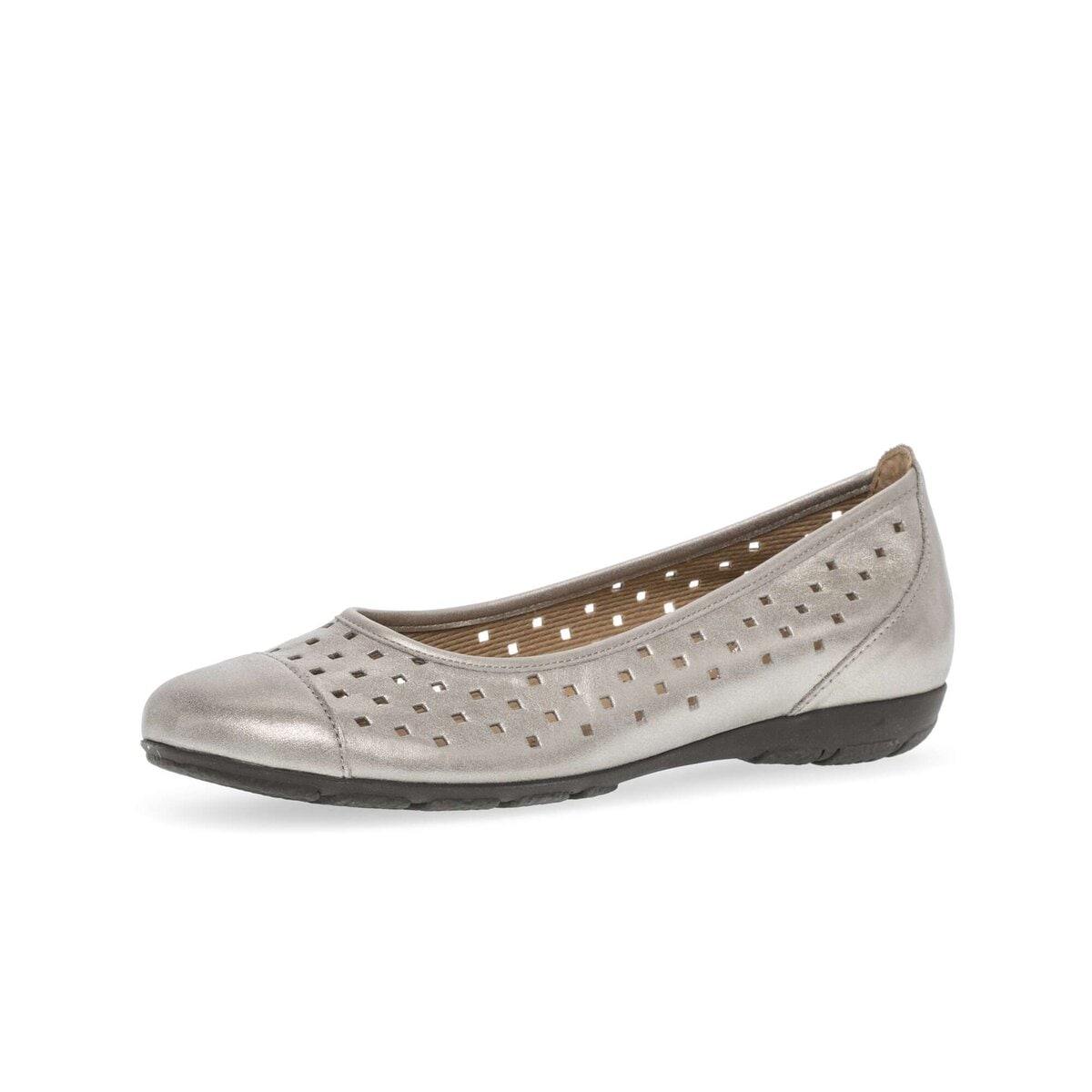 Ballerina GABOR "Sportliche Ballerina", Damen, Gr. 38,5, bronze, Schuhe Ballerina