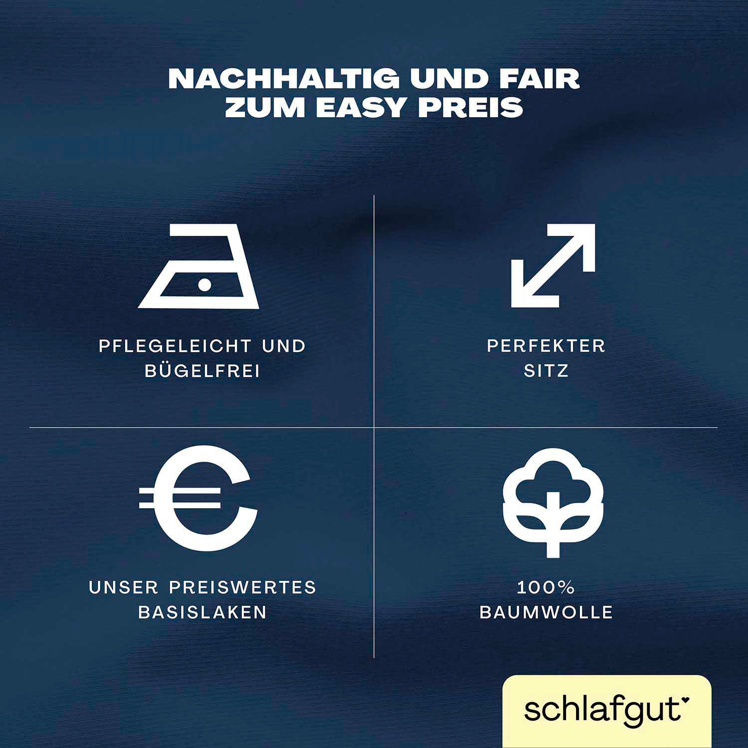 Thumbnail - Schlafgut Spannbettlaken "EASY aus 100% Baumwolle, weich & saugfähig, Marken-Bettlaken", für Matratzen bis 22 cm Höhe, i...