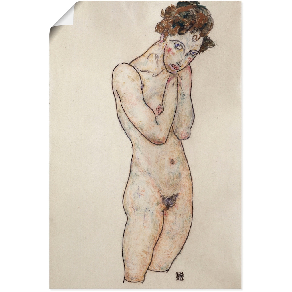 Artland Kunstdruck »Stehender weiblicher Akt. 1917.«, Frau, (1 St.)