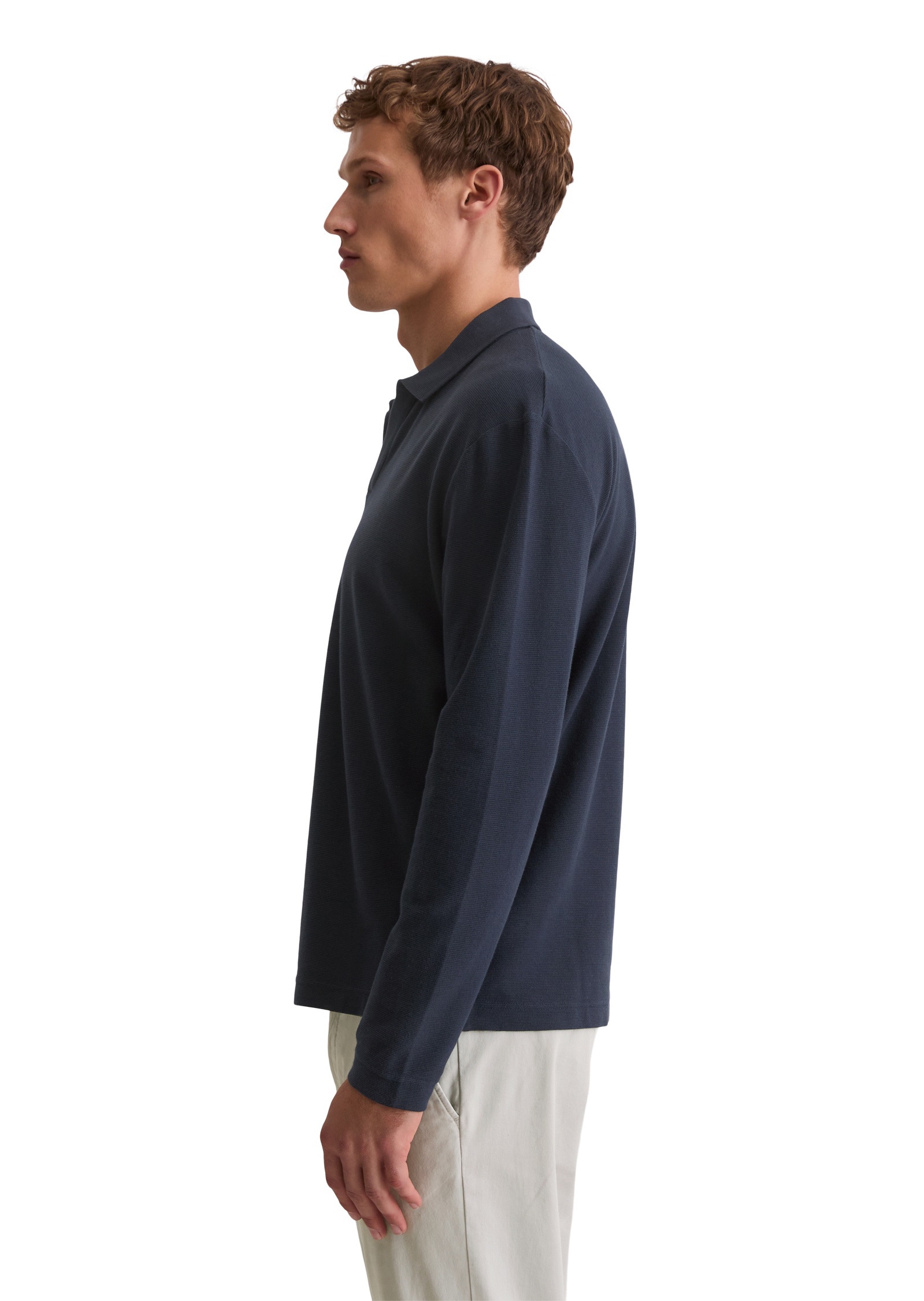 Marc OPolo Langarm-Poloshirt "aus weichem Bio-Baumwoll-Jersey" günstig online kaufen