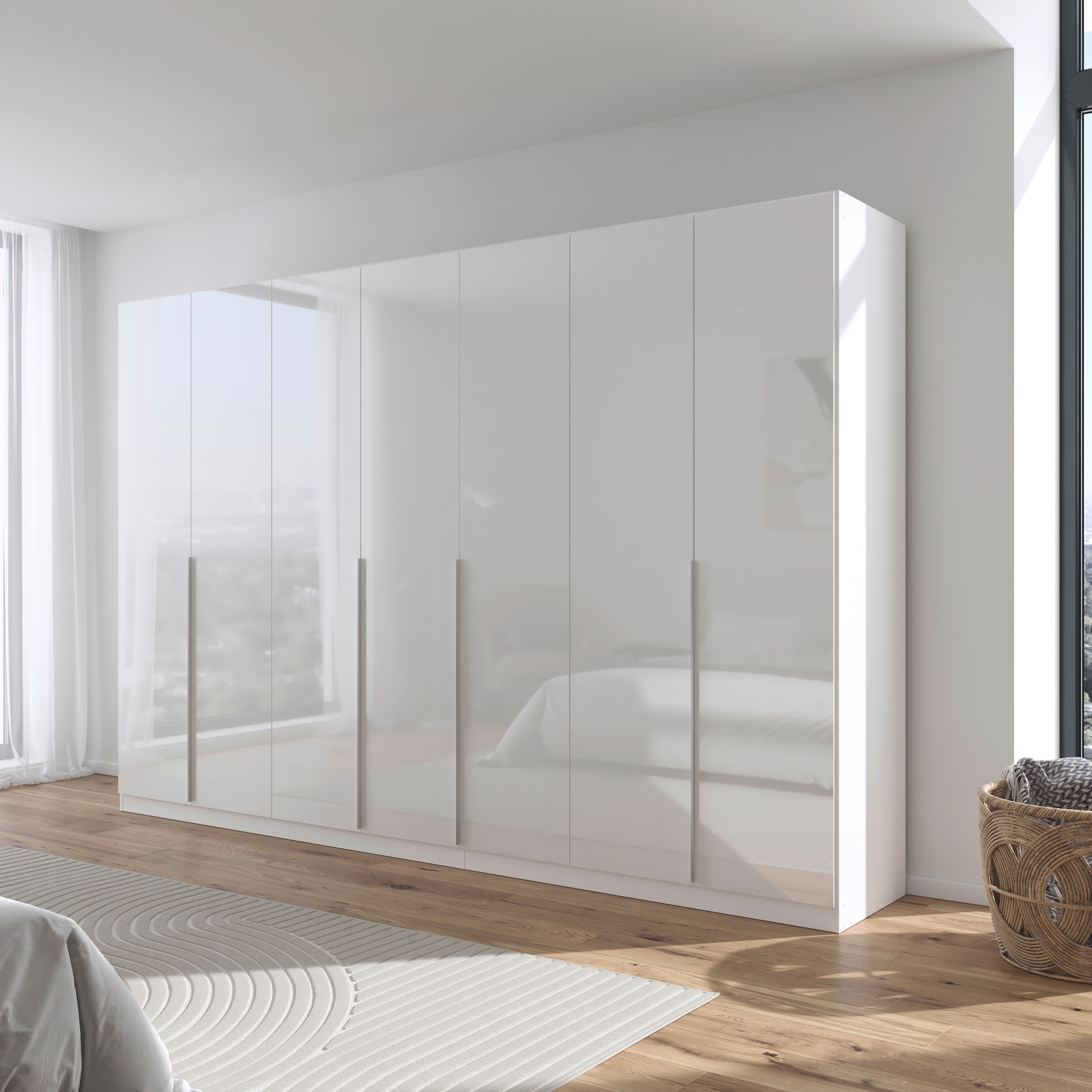 rauch Drehtürenschrank »Kleiderschrank Schrank Garderobe AGORDO TOPSELLER Schlafzimmer«, (in zwei Griff-Farben mit Dekor- oder Hochglanzfront), durchdachte Innenausstattung, in 6 Breiten und 2 Höhen MADE IN GERMANY