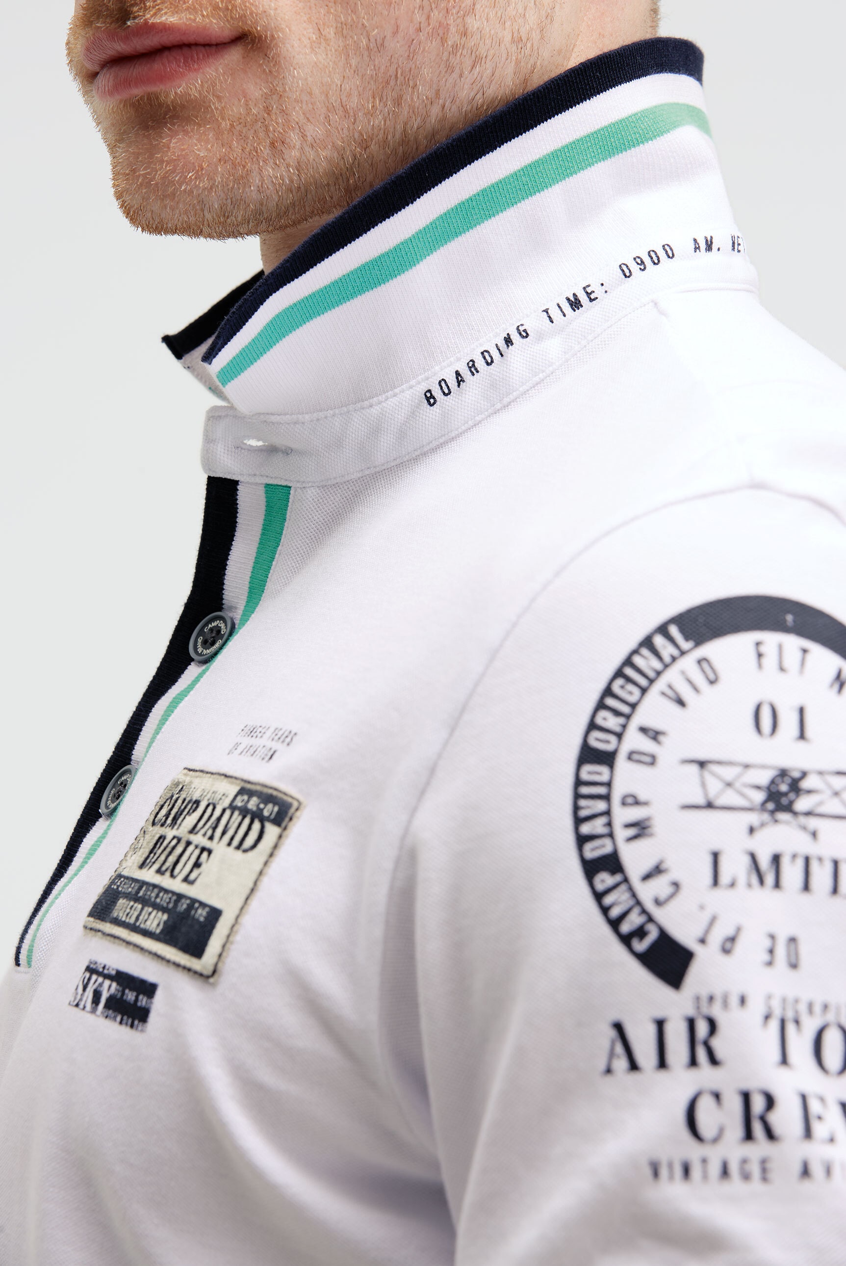 CAMP DAVID Poloshirt mit Kontrastnähten