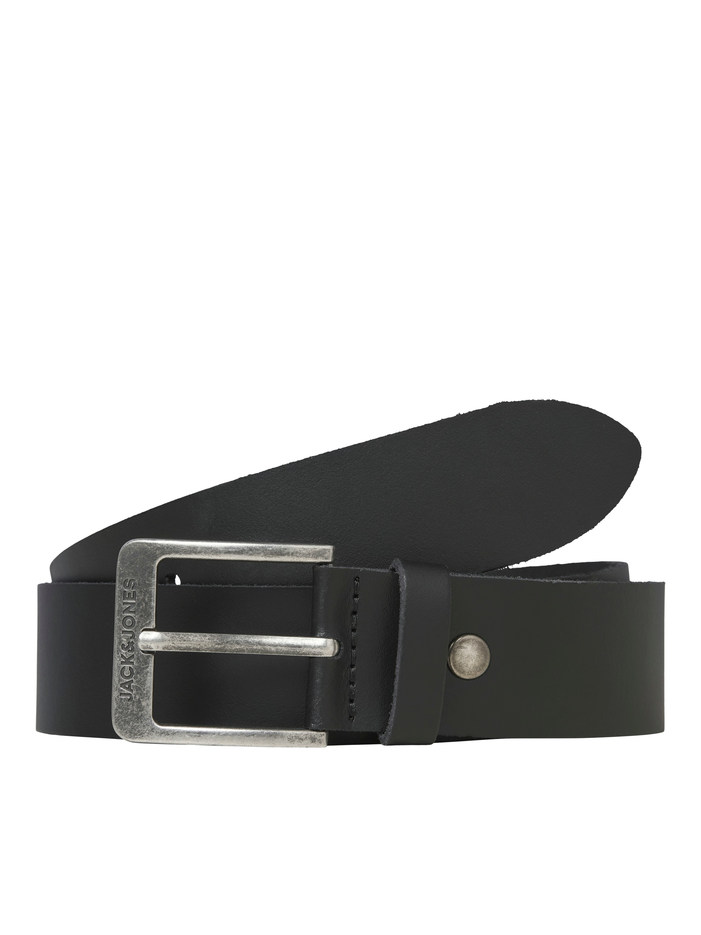 Thumbnail - Jack & Jones Ledergürtel "JACBRAGA LEATHER BELT SN" mit silberner Schließe