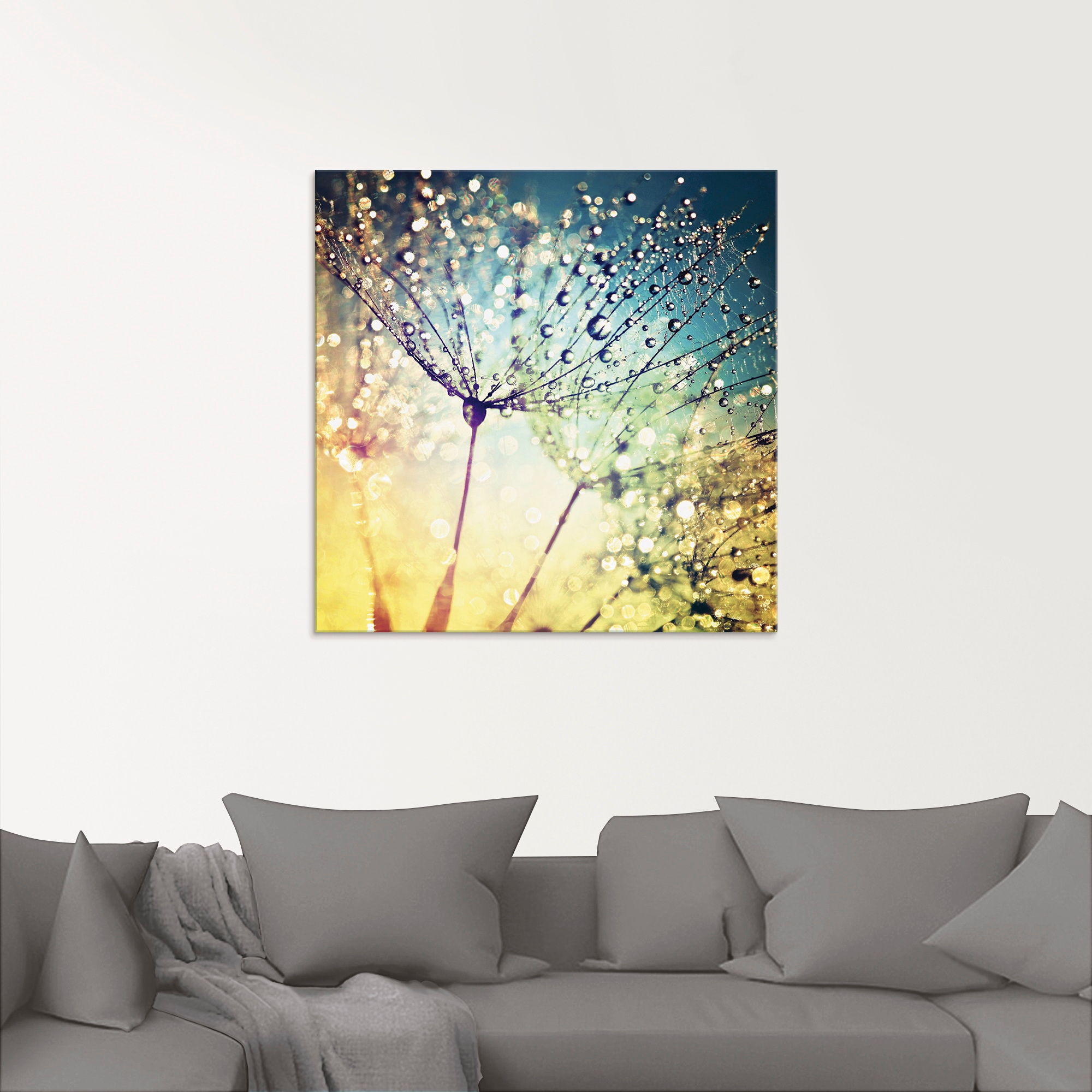Artland Glasbild »Pusteblume Zaubertropfen«, Blumen, (1 St.), in verschiedenen Größen