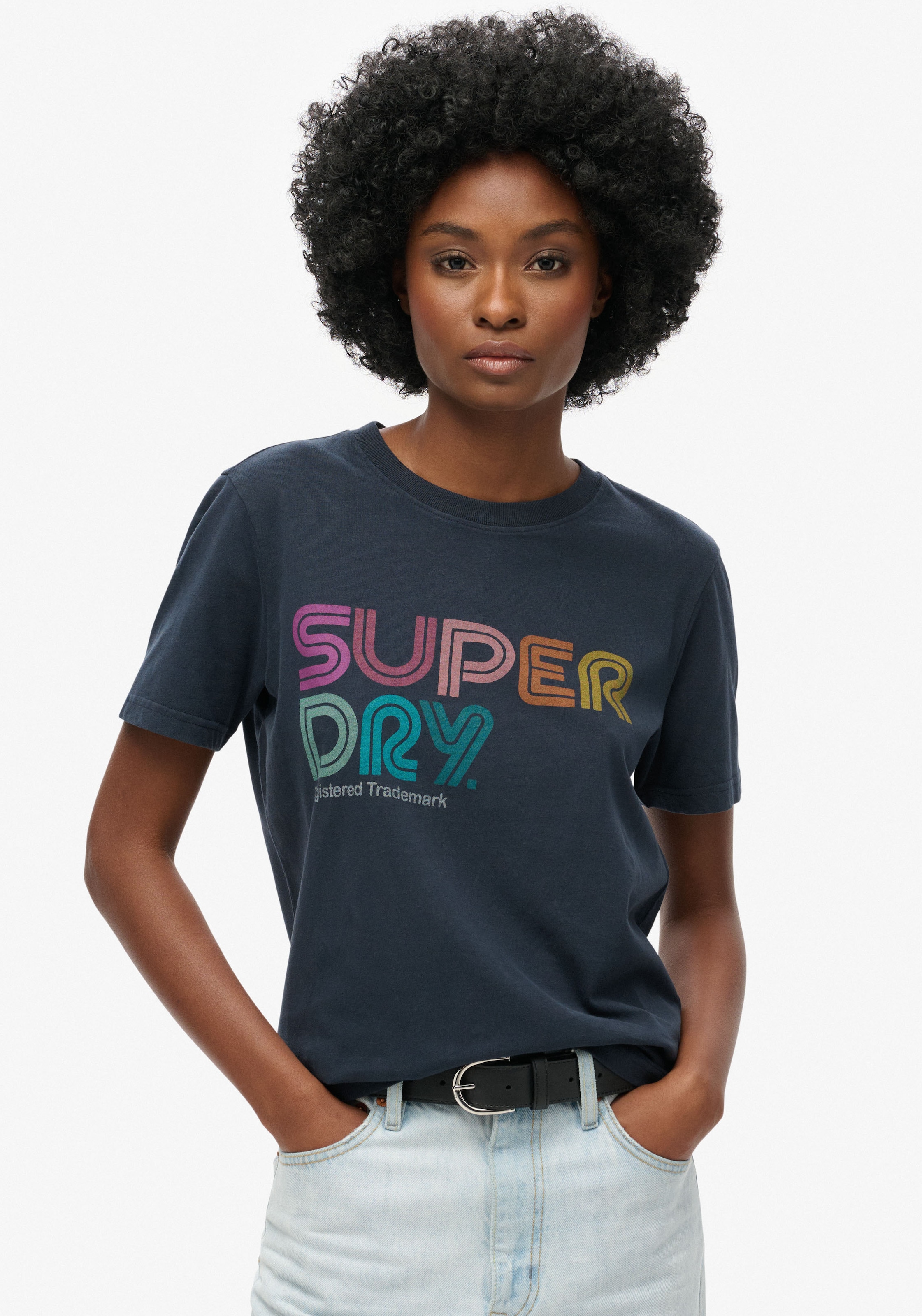 Superdry Kurzarmshirt "RAINBOW LOGO RELAXED T SHIRT" günstig online kaufen