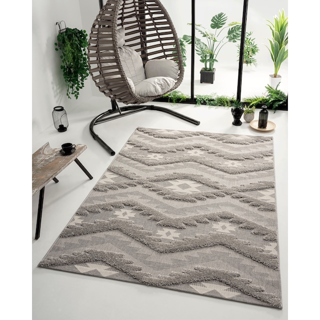 merinos Teppich »Kayra 54066«, rechteckig, Hoch Tief Struktur, Boho Style,  Scandic, In- Outdoor geeignet auf Rechnung | BAUR