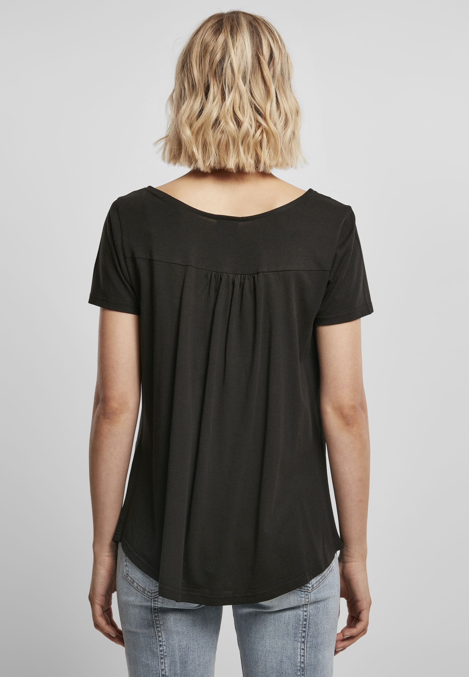 URBAN CLASSICS Kurzarmshirt »Damen Ladies Viscose Button Up Tee«, (1 tlg.)  für bestellen | BAUR | T-Shirts