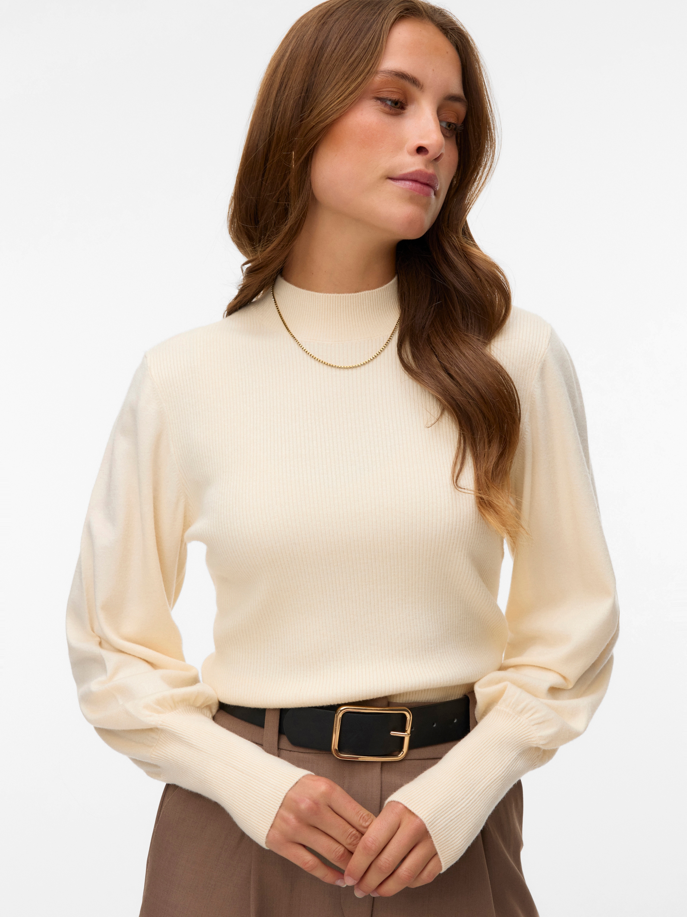 Vero Moda Strickpullover »VMHOLLYKARIS LS FUNNELNECK PULLOVER BOO« Viskosemischung