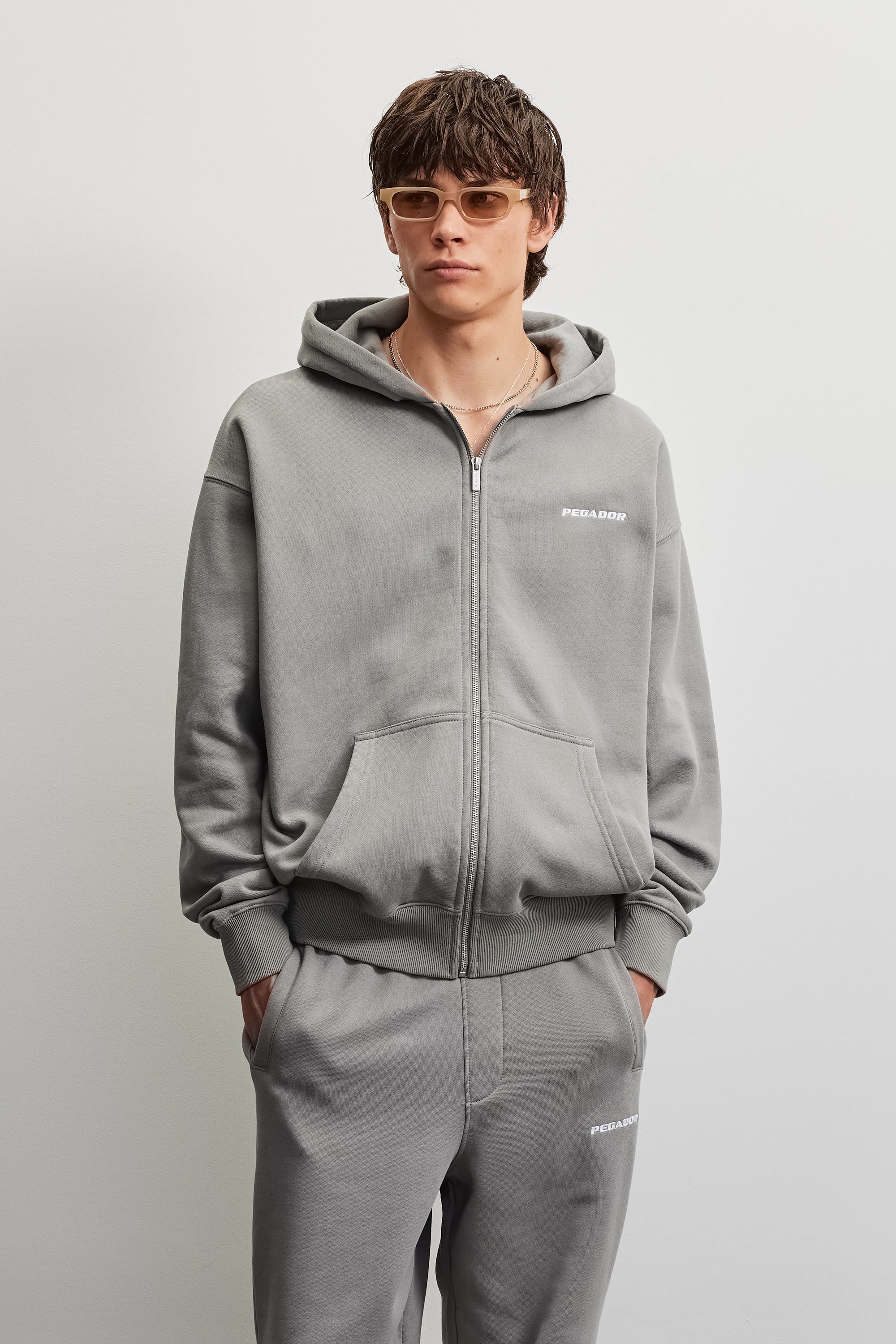 PEGADOR Kapuzensweatjacke "Logo Oversized Sweat Jacket" Baumwollmischung, oversize