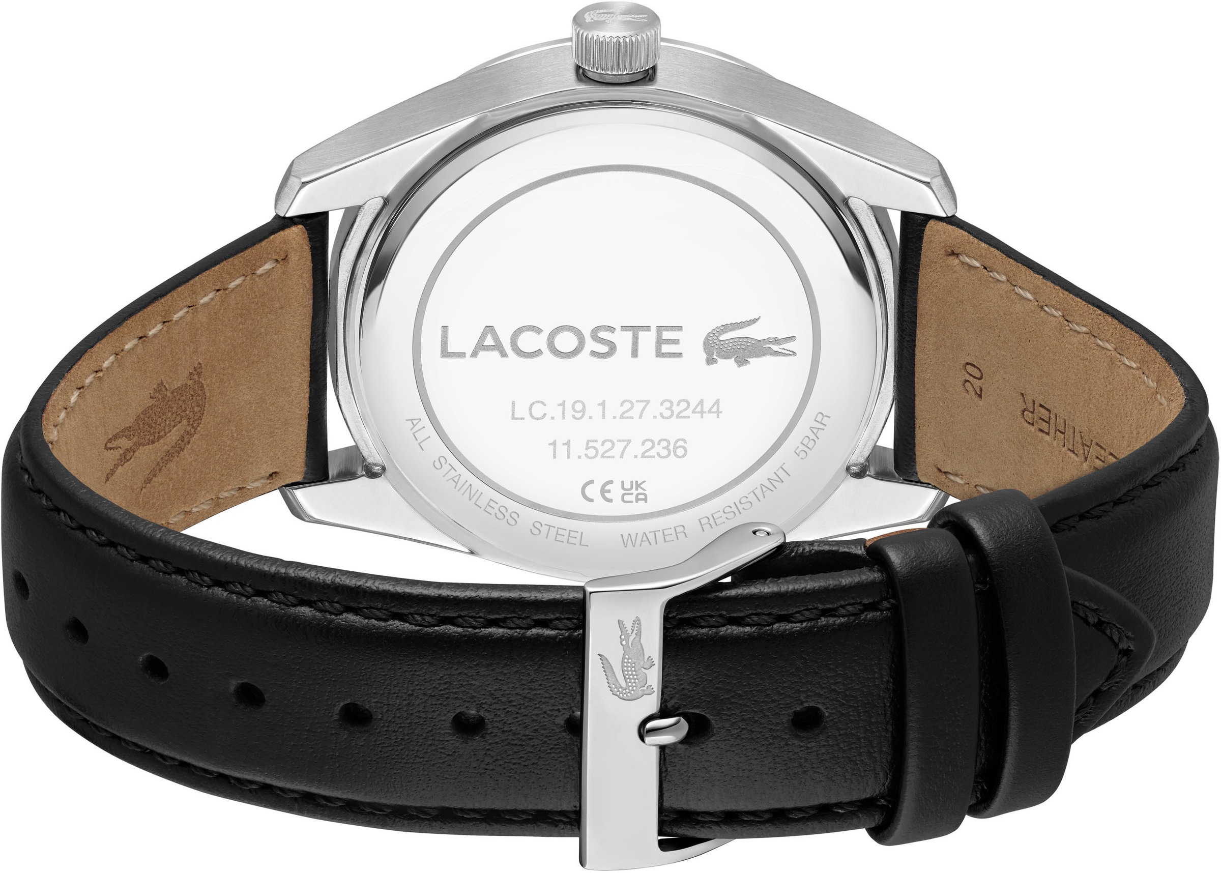 Lacoste Quarzuhr, Armbanduhr, Herrenuhr, Lederarmband, analog