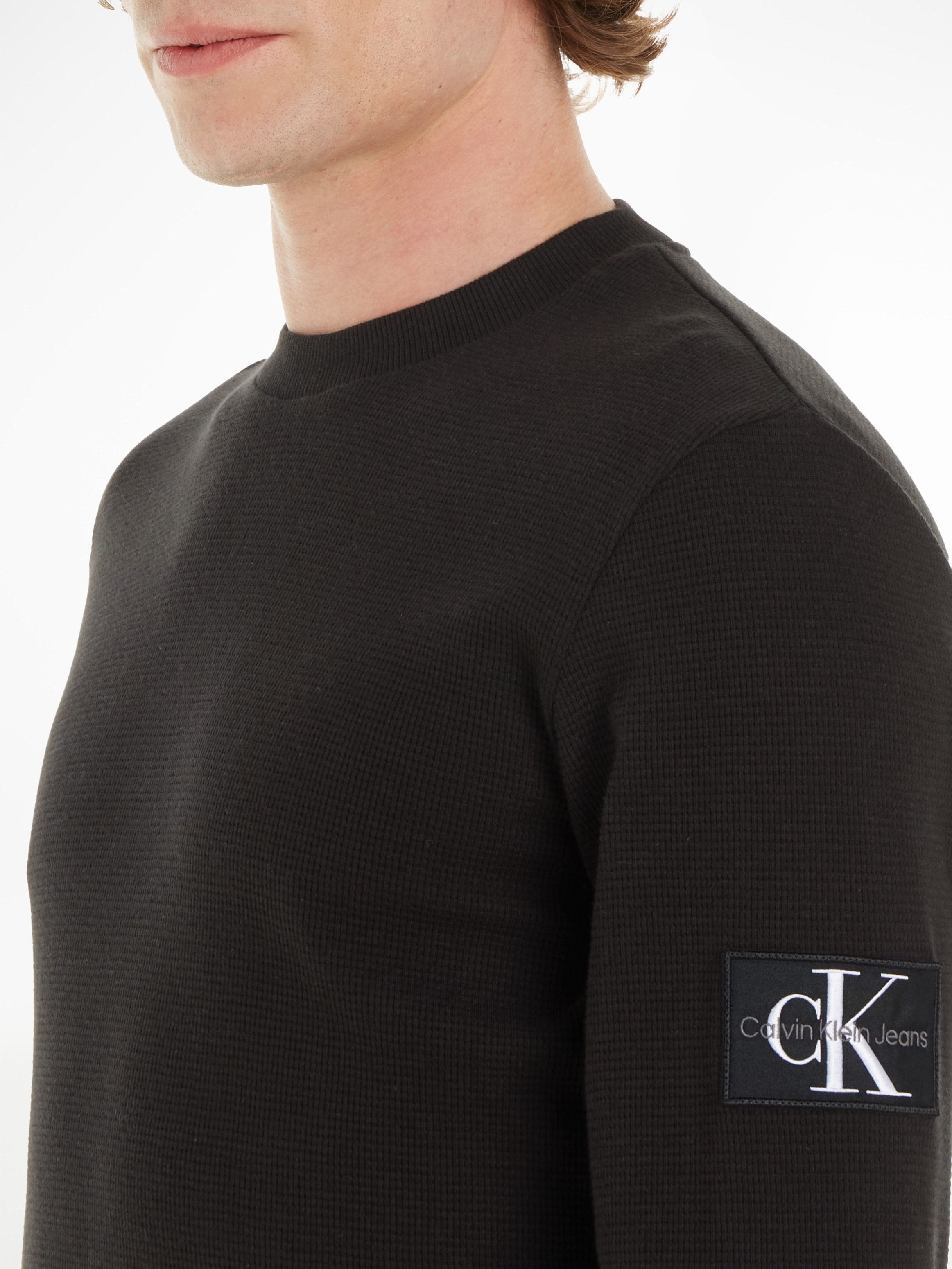 Calvin Klein Jeans Langarmshirt »BADGE WAFFLE LS TEE«, mit Logopatch