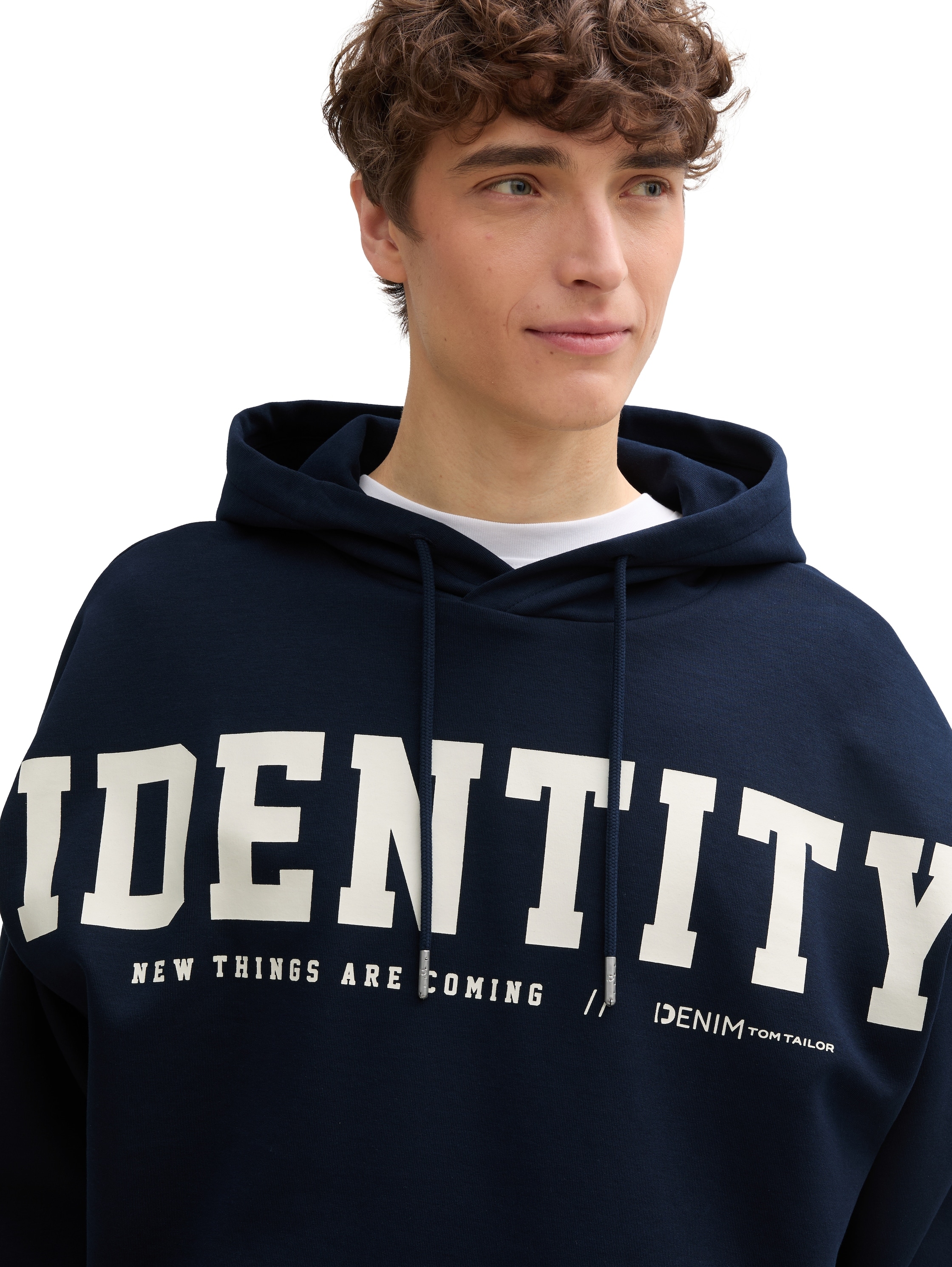 TOM TAILOR Denim Kapuzensweatshirt, mit Statement-Print