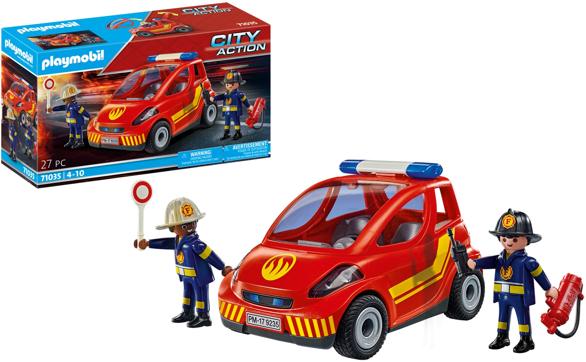 Playmobil® Konstruktions-Spielset »Feuerwehr Kleinwagen (71035), City-Action«, (27 St.), Made in Germany