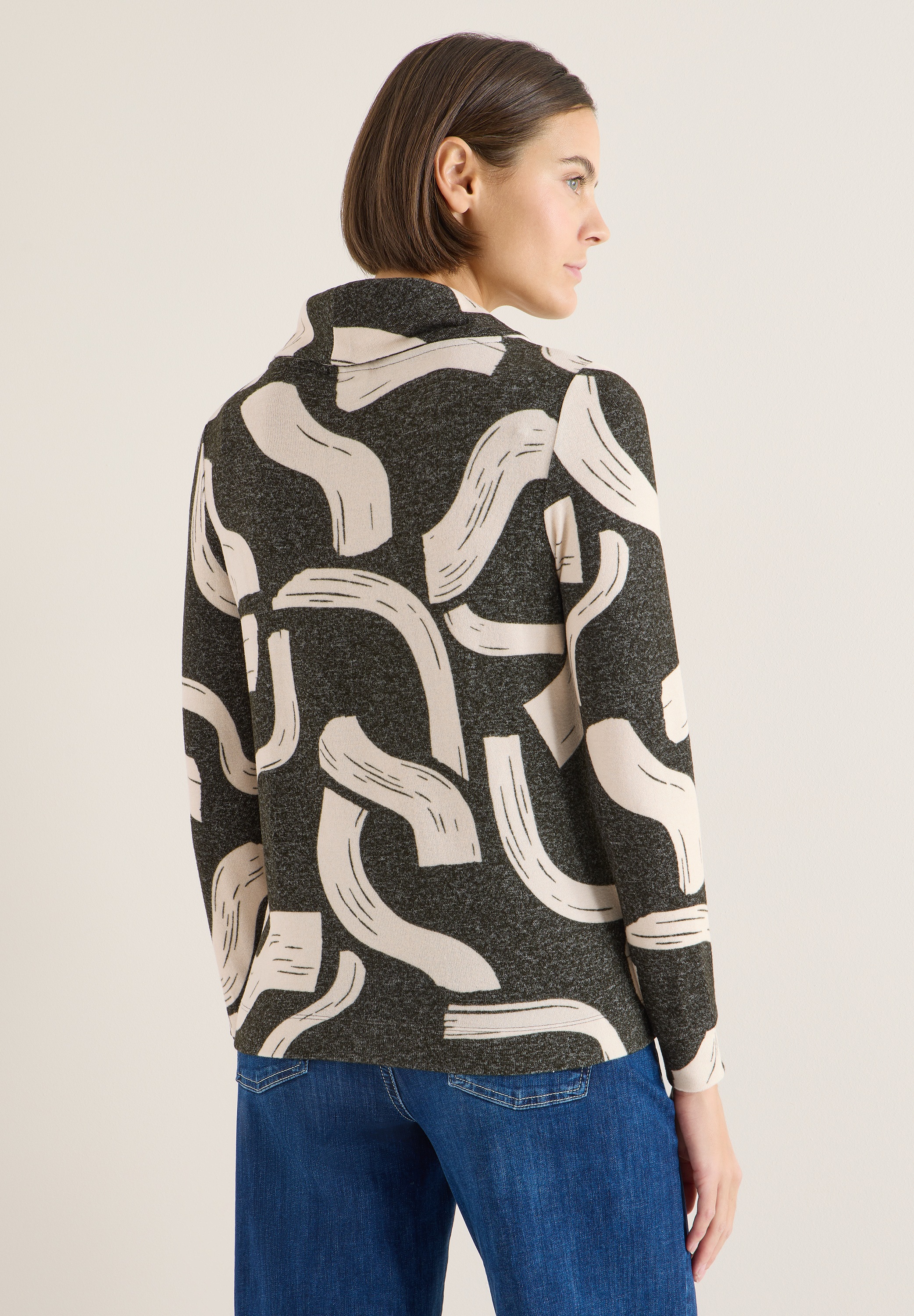 Cecil Langarmshirt im Melange Look