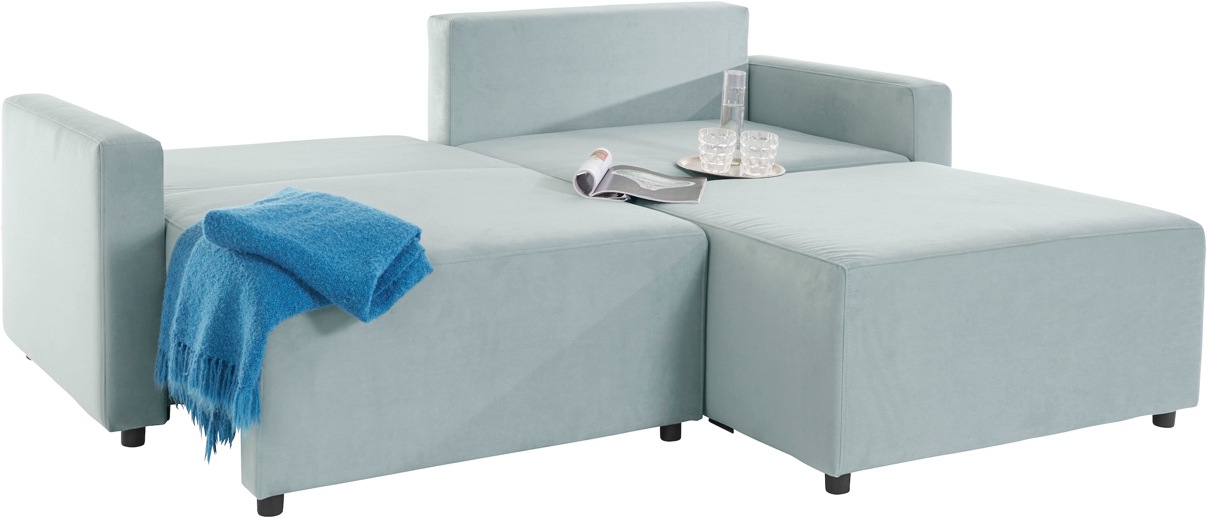 INOSIGN Ecksofa »Marva 3tlg. L-Form«, beide Armlehnelemente ausziehbar für Bettfunktion, mit Bettkasten