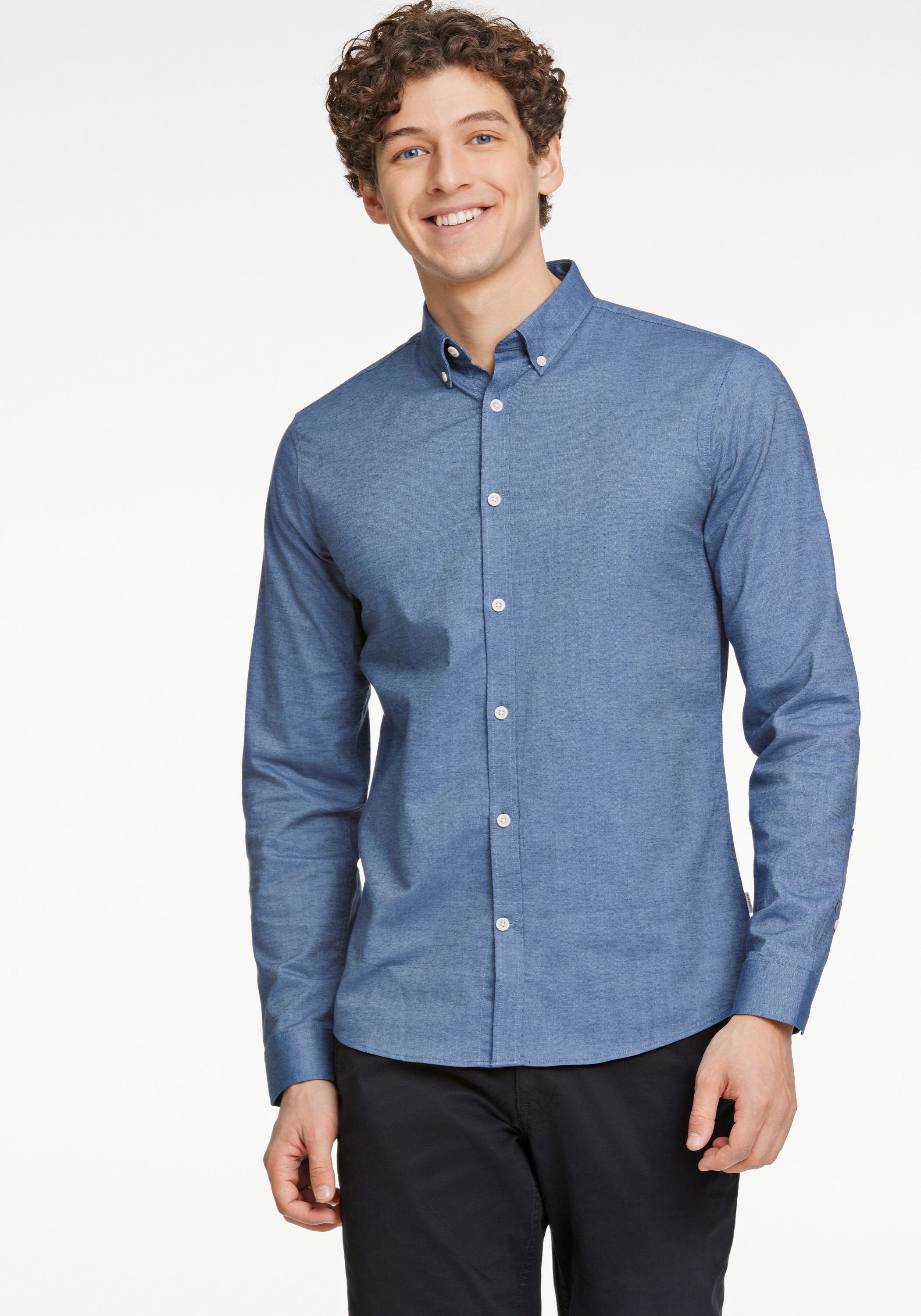 LINDBERGH Businesshemd "Oxford-Hemd (Langarm) Relaxed Fit"