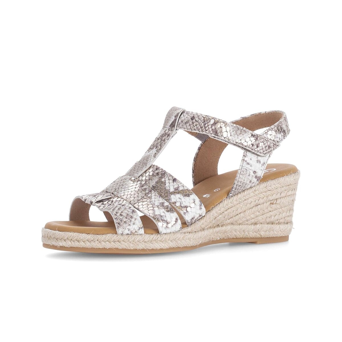 Keilsandalette GABOR "Keilsandalette", Damen, Gr. 37, beige, Schuhe