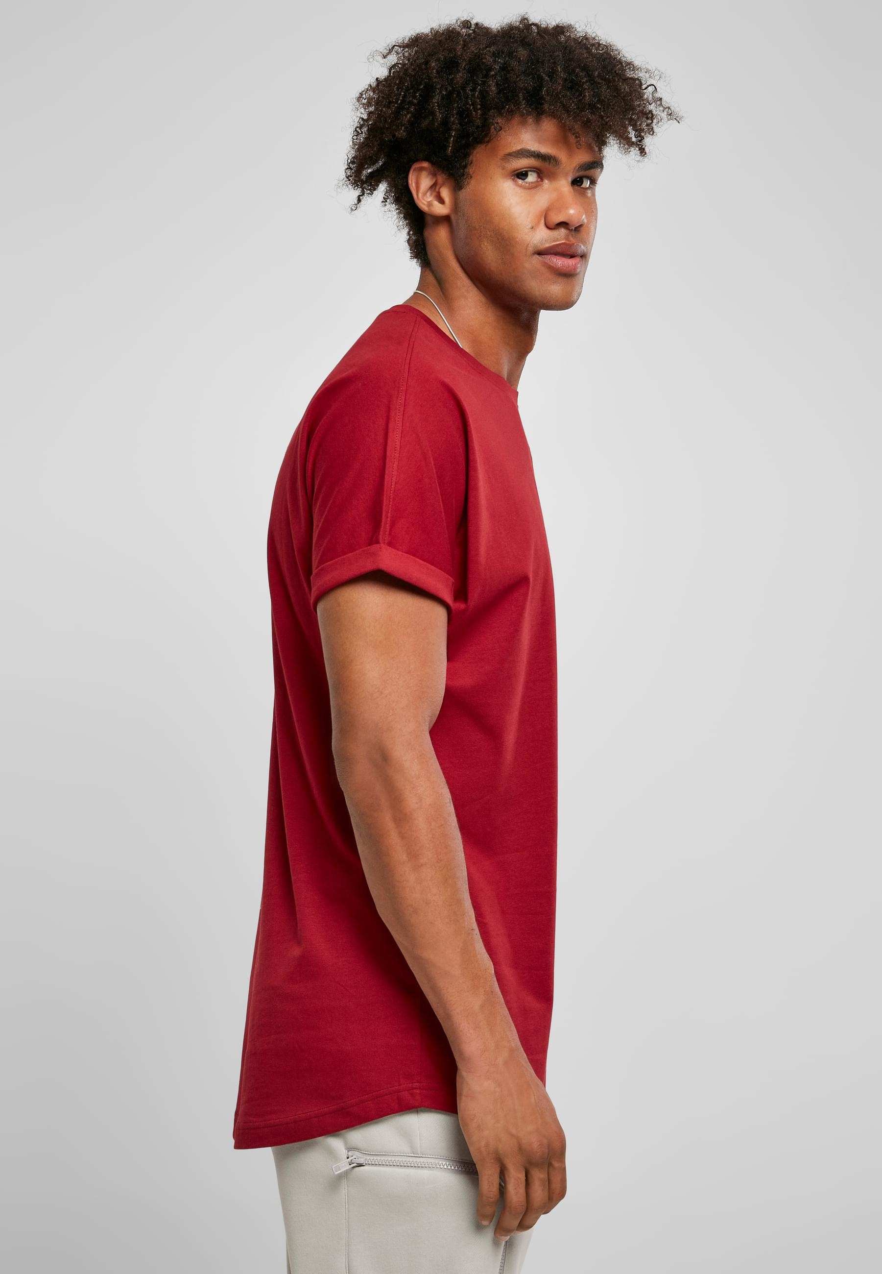 URBAN CLASSICS T-Shirt »Urban Classics Herren Long Shaped Turnup Tee«, (1 tlg.)