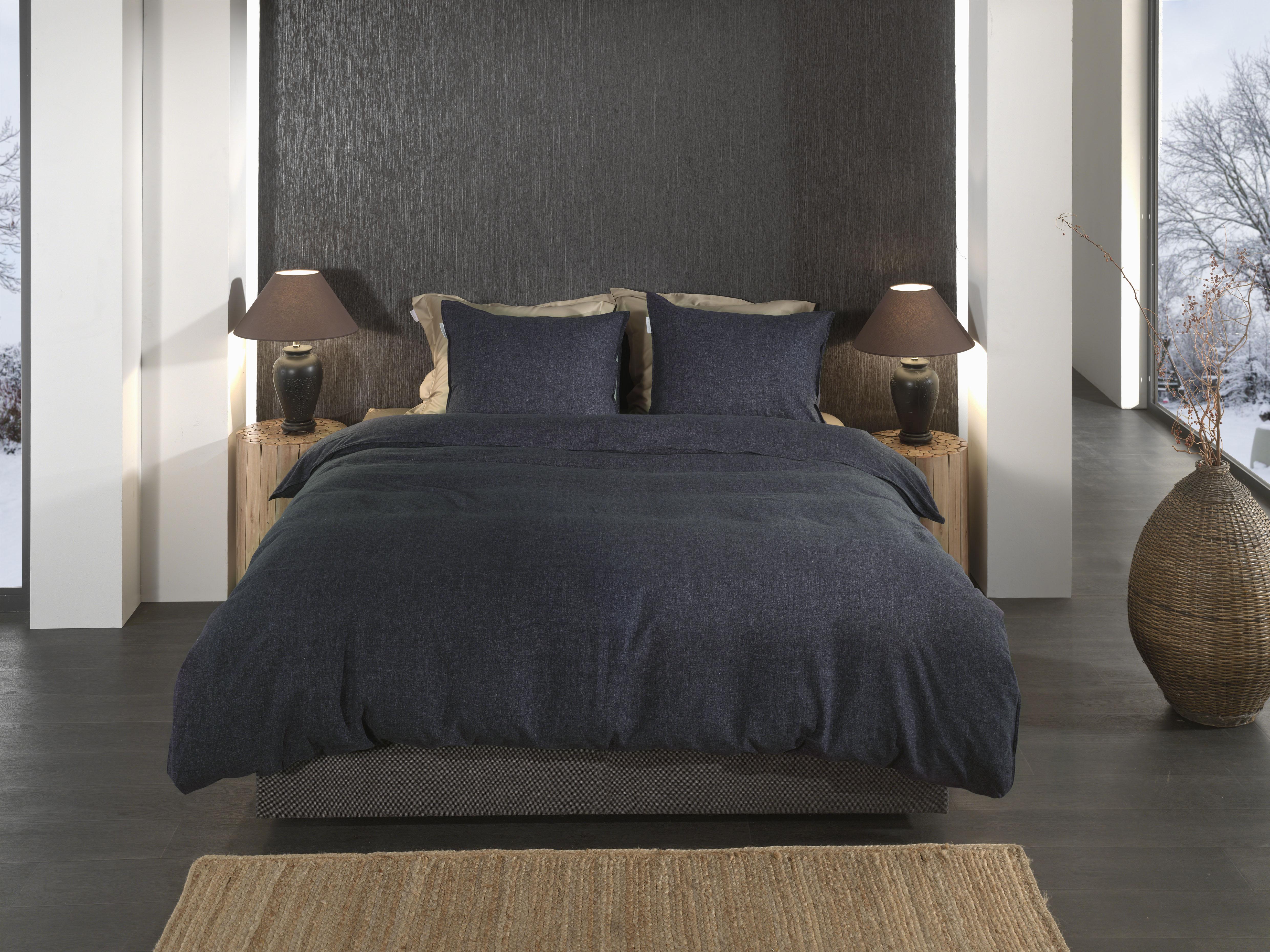 Heckett & Lane "Franela" 2 Stk. Uni Design, hochwertiges Flanell, Bettwäsche ab 135x200 cm
