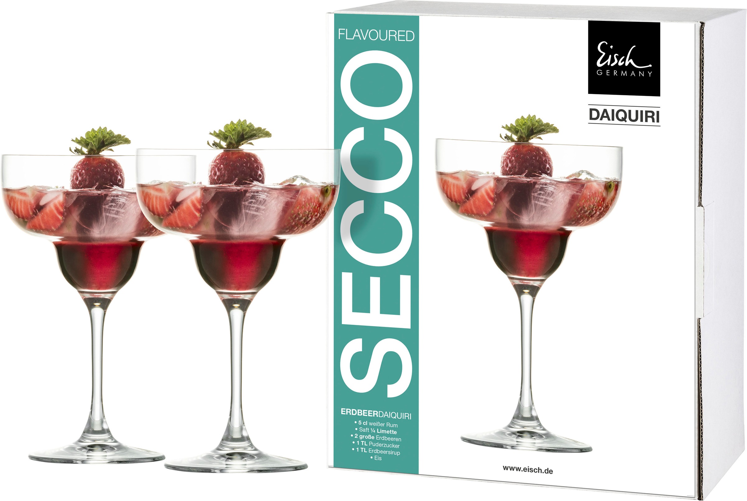 Eisch Cocktailglas »SECCO FLAVOURED«, (Set, 2 tlg., 2 Gläser im Geschenkkarton), Daiquiri Glas, 2-teilig, 340 ml