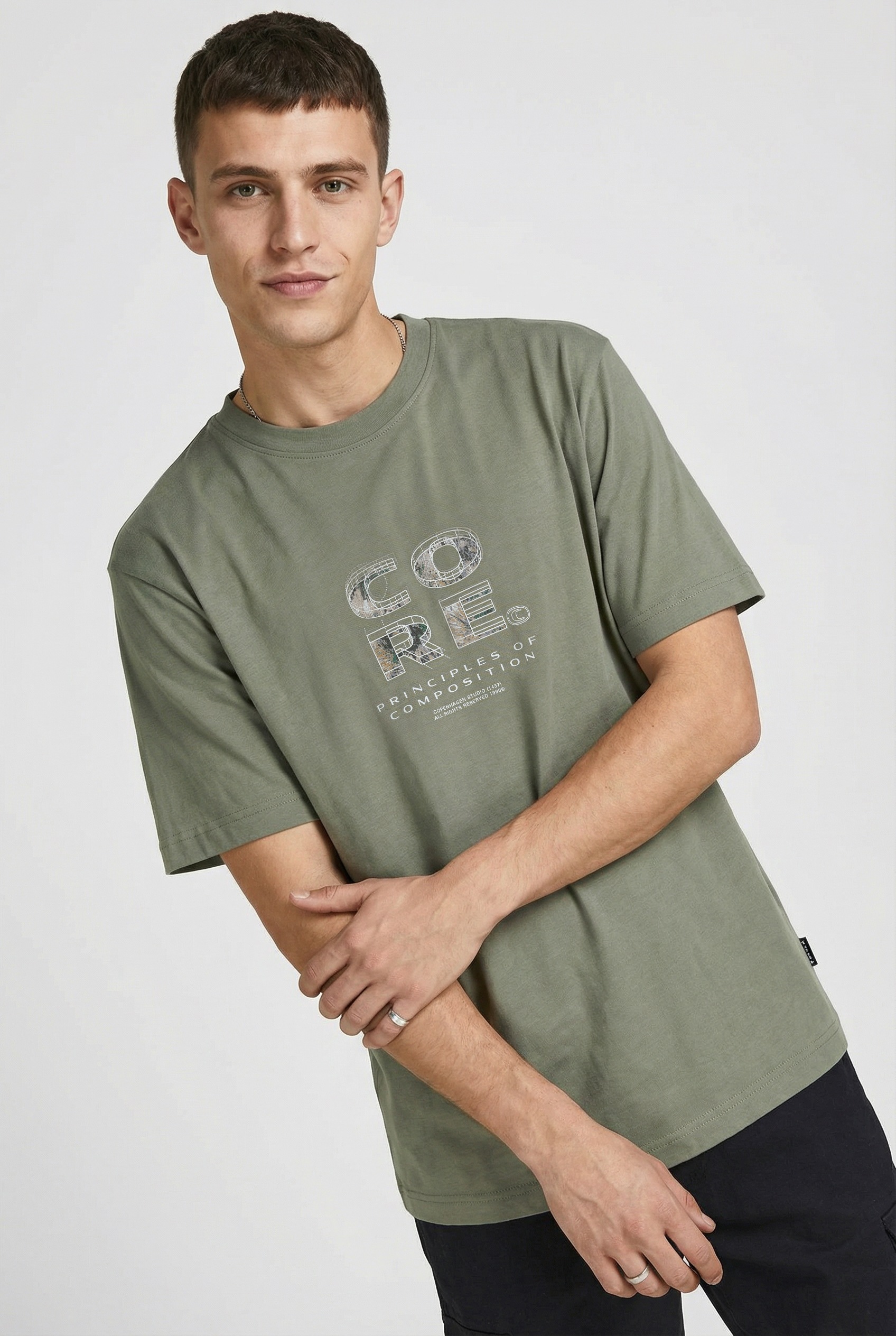 Jack & Jones Print-Shirt "JCOSTANCE FRONT TEXT TEE SS CREW NECK" günstig online kaufen