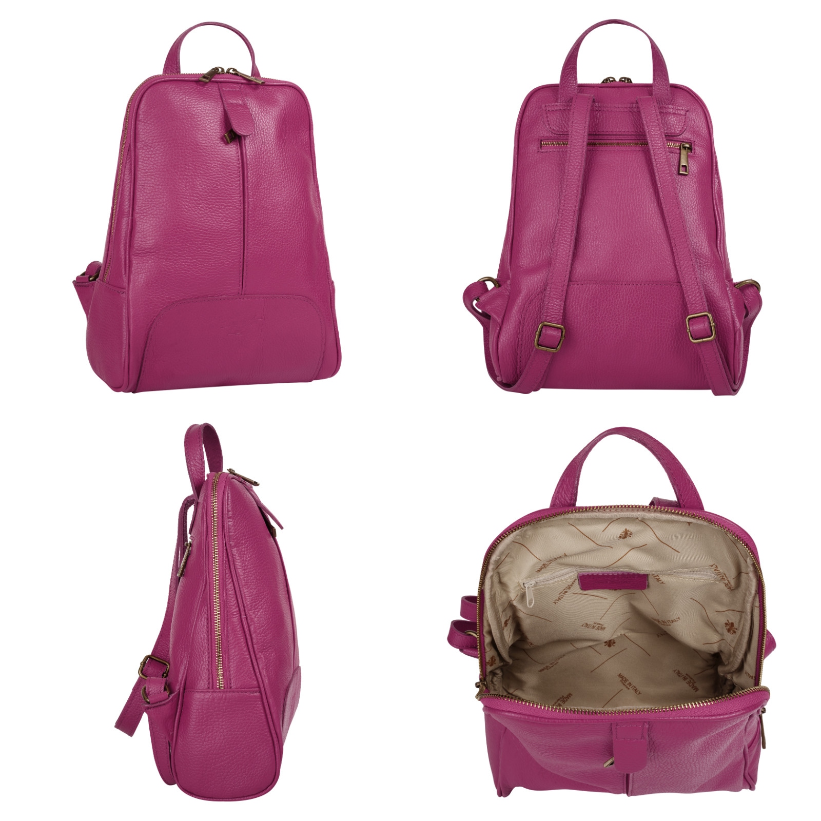 Samantha Look Cityrucksack, echt Leder, Made in Italy
