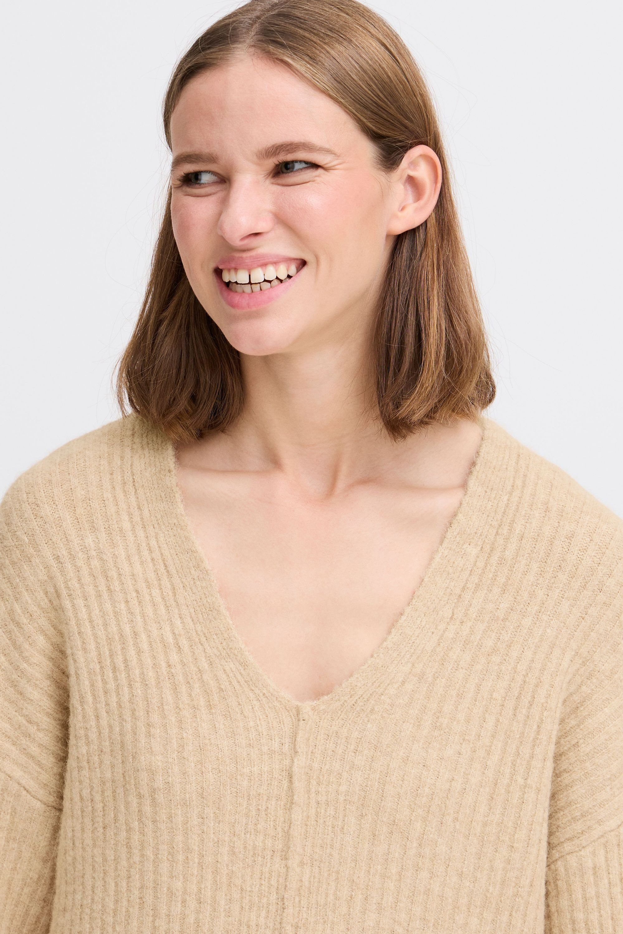 b.young Strickfleece-Pullover »Strickpullover BYOMEA V-NECK JUMPER -«