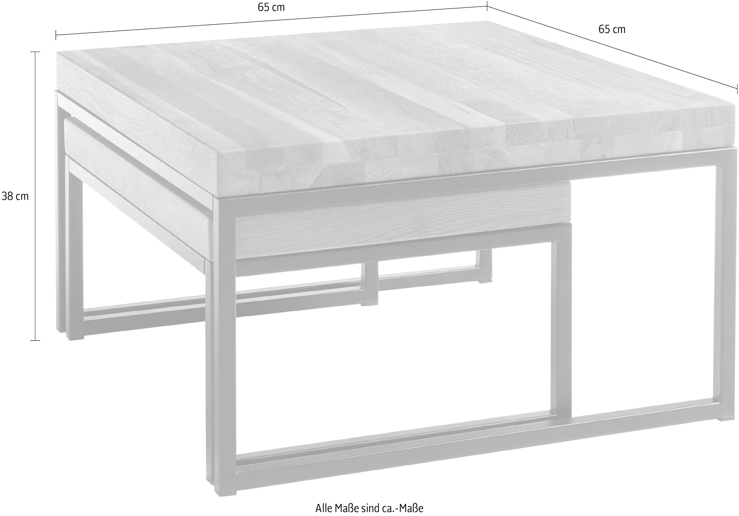 MCA furniture Couchtisch »Lubao«, 2-er Set Wohnzimmertisch in Massivholz Asteiche geölt
