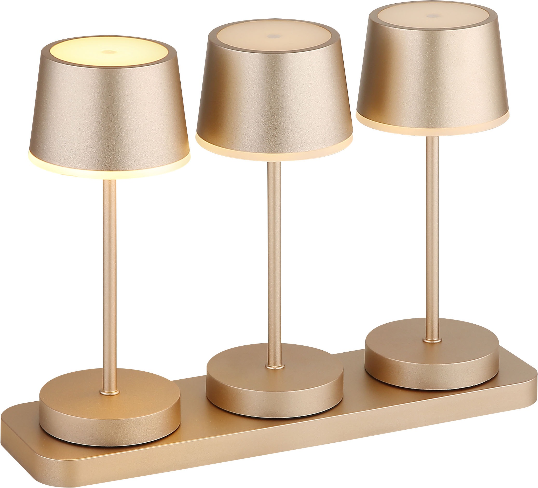 GLOBO LIGHTING Tischleuchte »DAWSON« LED-Modul 1 Stk. Outdoor RGBW Tischleuchte IP54, Touchdimmer, Akku & Dockingstation