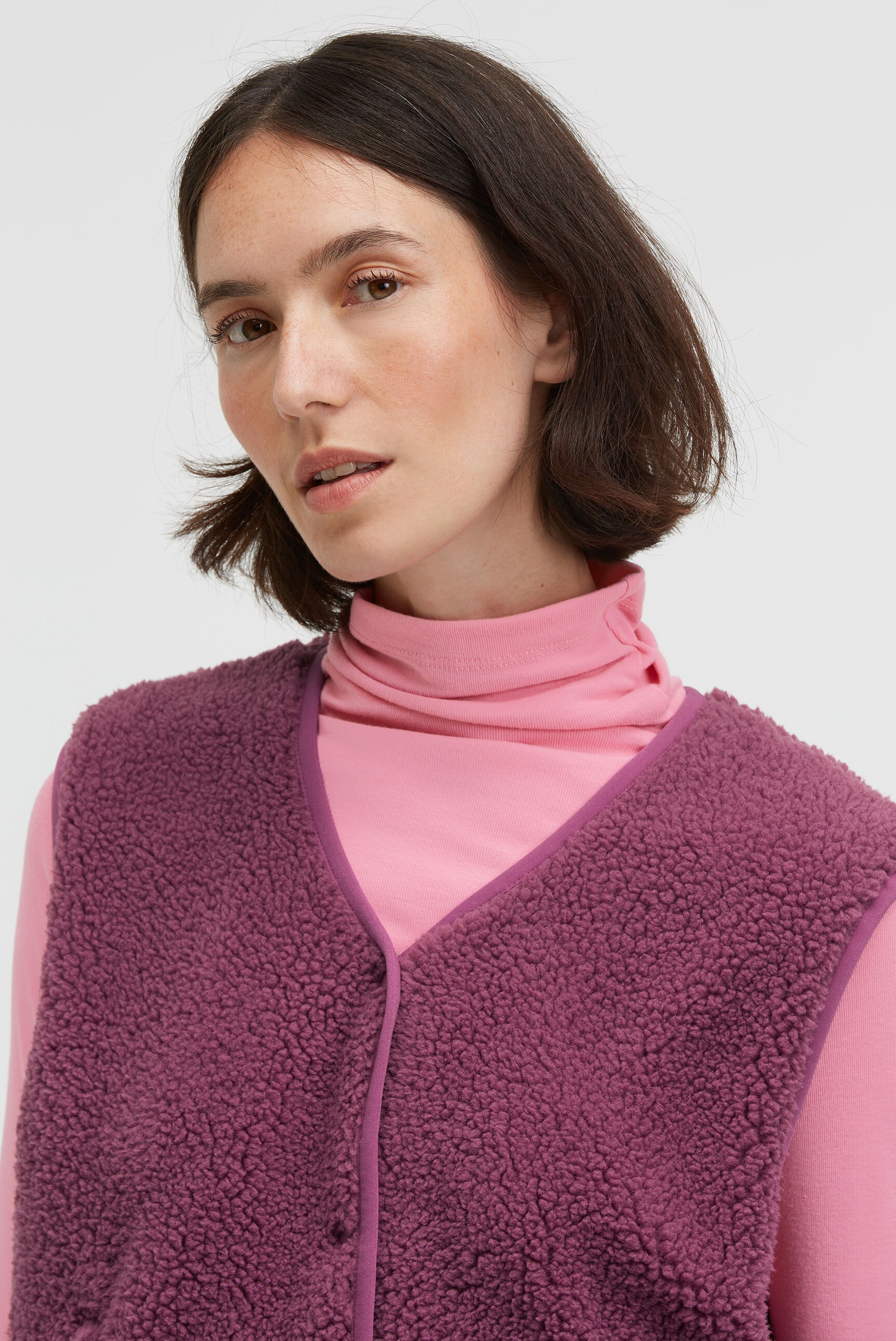 SENSES.THE LABEL Plüschweste mit Reißverschlusstaschen