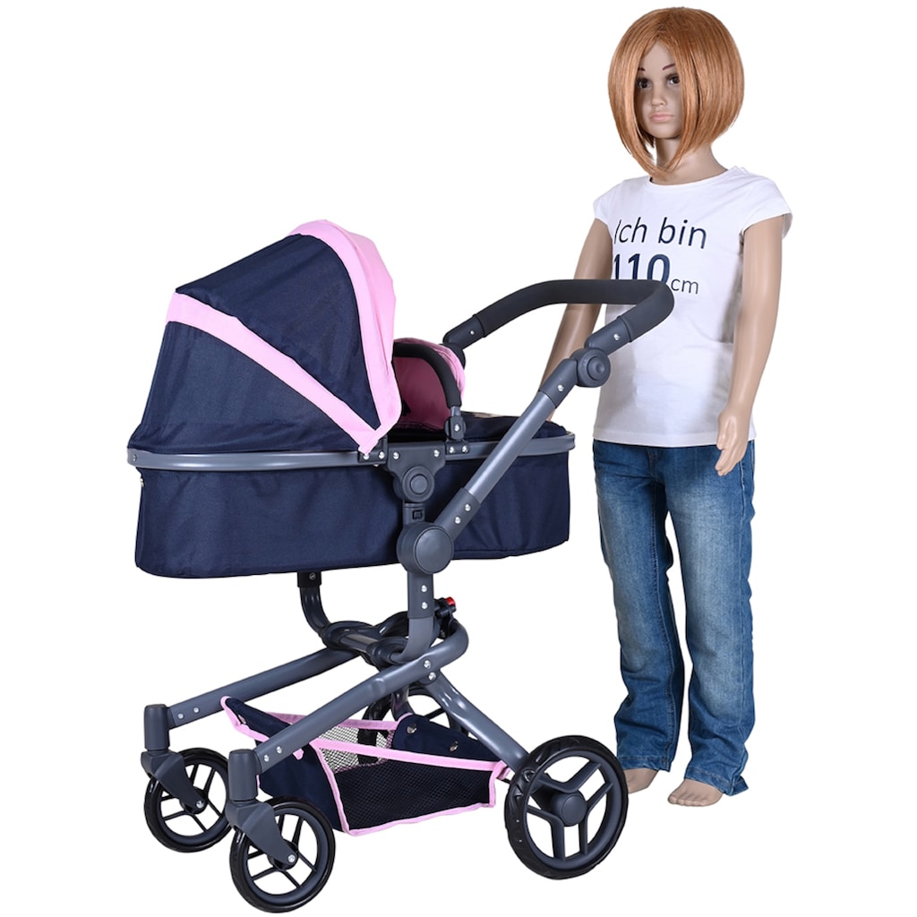 Knorrtoys® Kombi-Puppenwagen »Boonk - Navy Pink Bear«