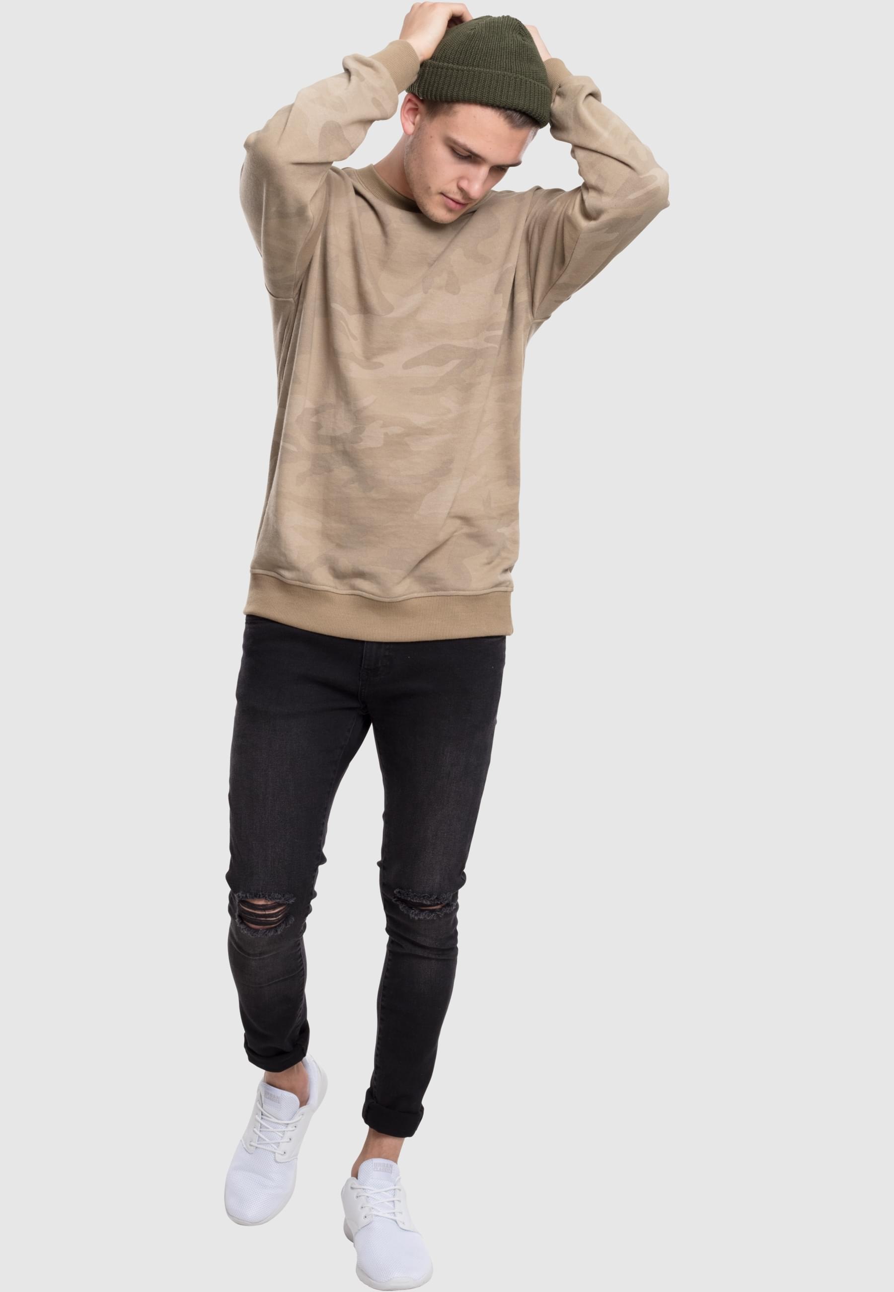 URBAN CLASSICS Rundhalspullover »Urban Classics Herren Camo Crewneck«, (1 tlg.)
