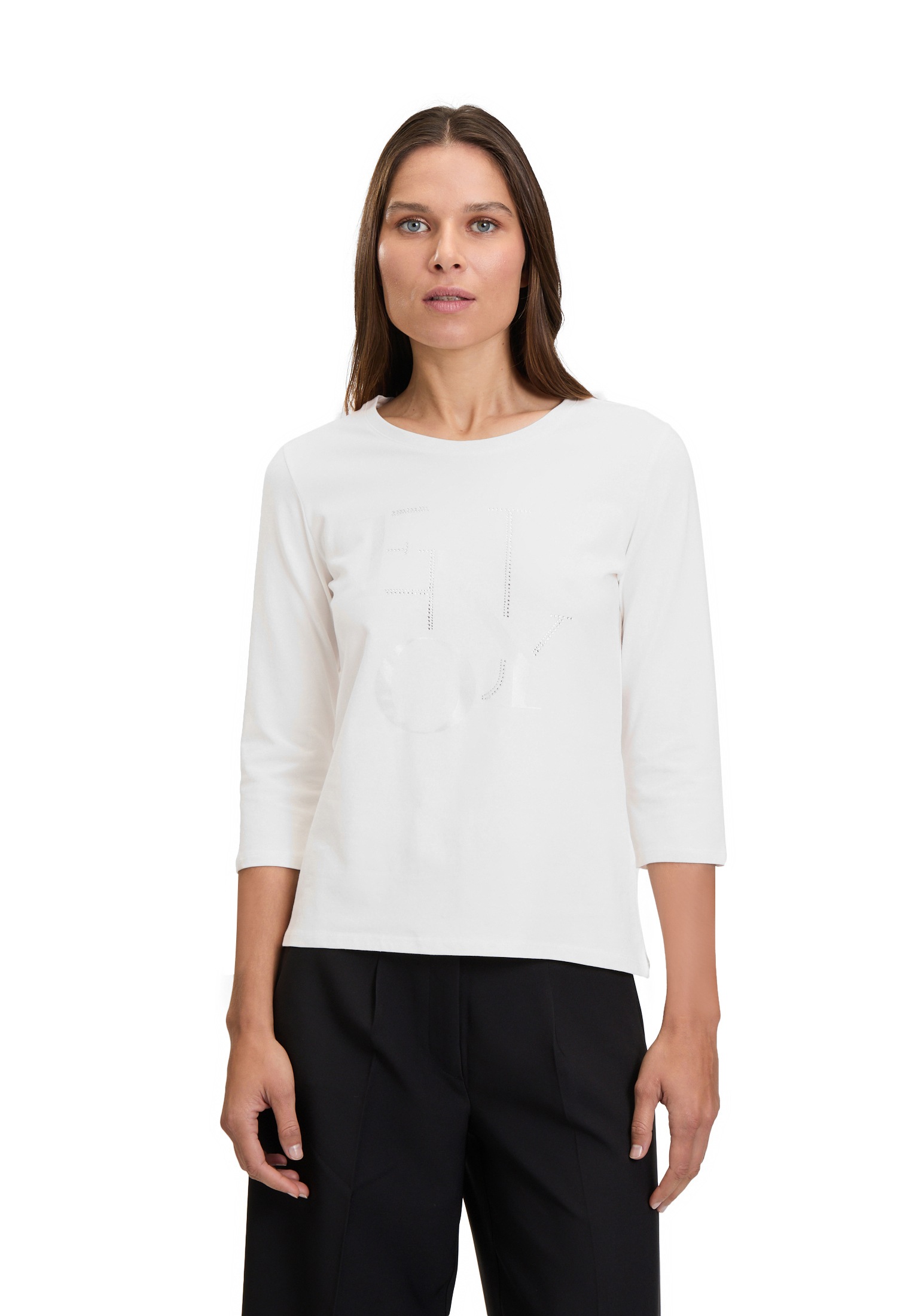 Betty Barclay 3/4-Arm-Shirt "Betty Barclay Basic Shirt mit Aufdruck", Glitzersteine