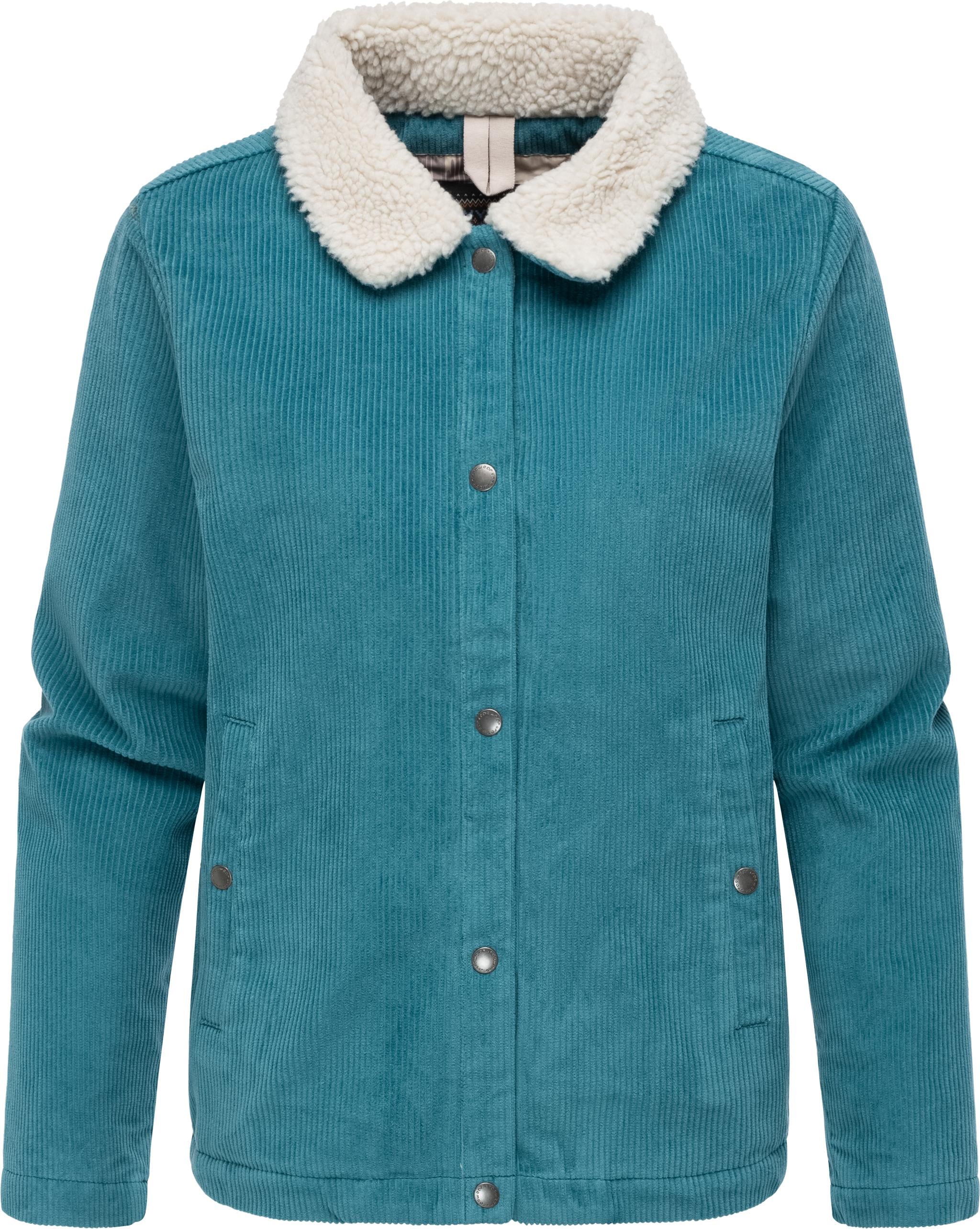 Ragwear Cordjacke »Walinea Corduroy«, ohne Kapuze, Stylische Damen Jacke aus Cord mit Teddyfell-Kragen