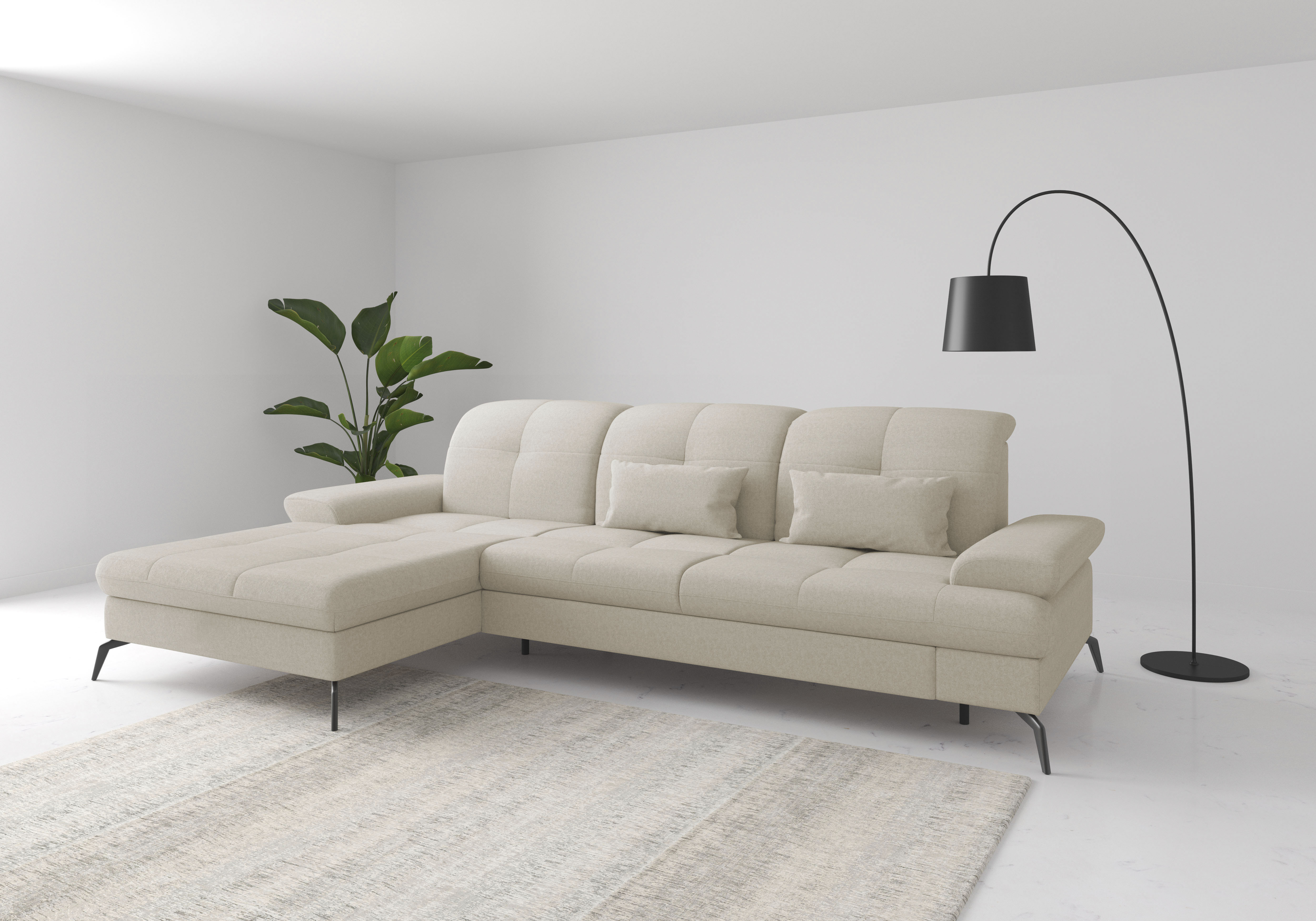 sit&more Ecksofa "Amica, L-Form, inkl. Sitztiefenverstellung & Armteilverstellung" wahlweise mit Schlaffunktion, Bettkasten und Kopfteilverstellung